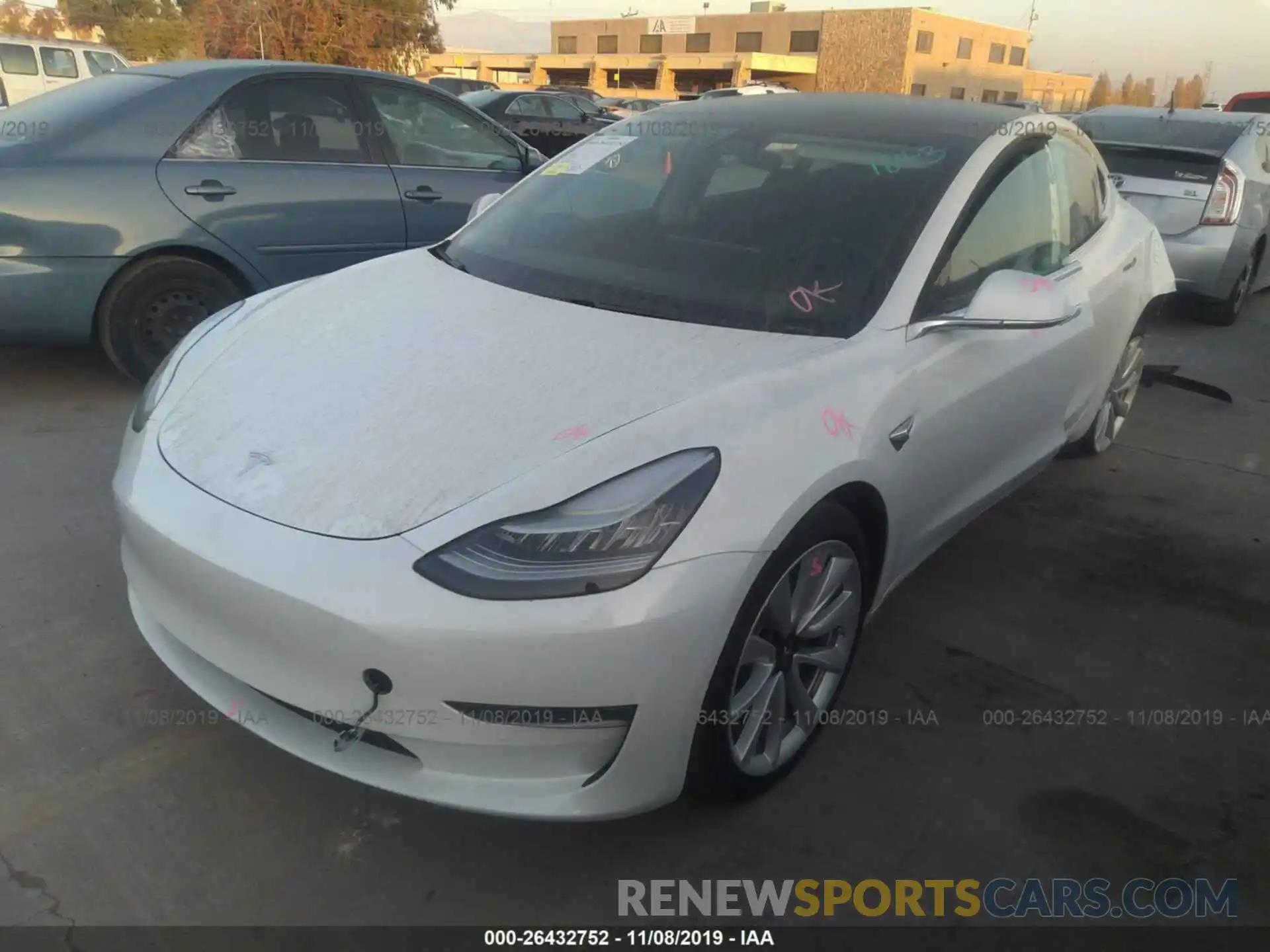 2 Photograph of a damaged car 5YJ3E1EB0KF200069 TESLA MODEL 3 2019