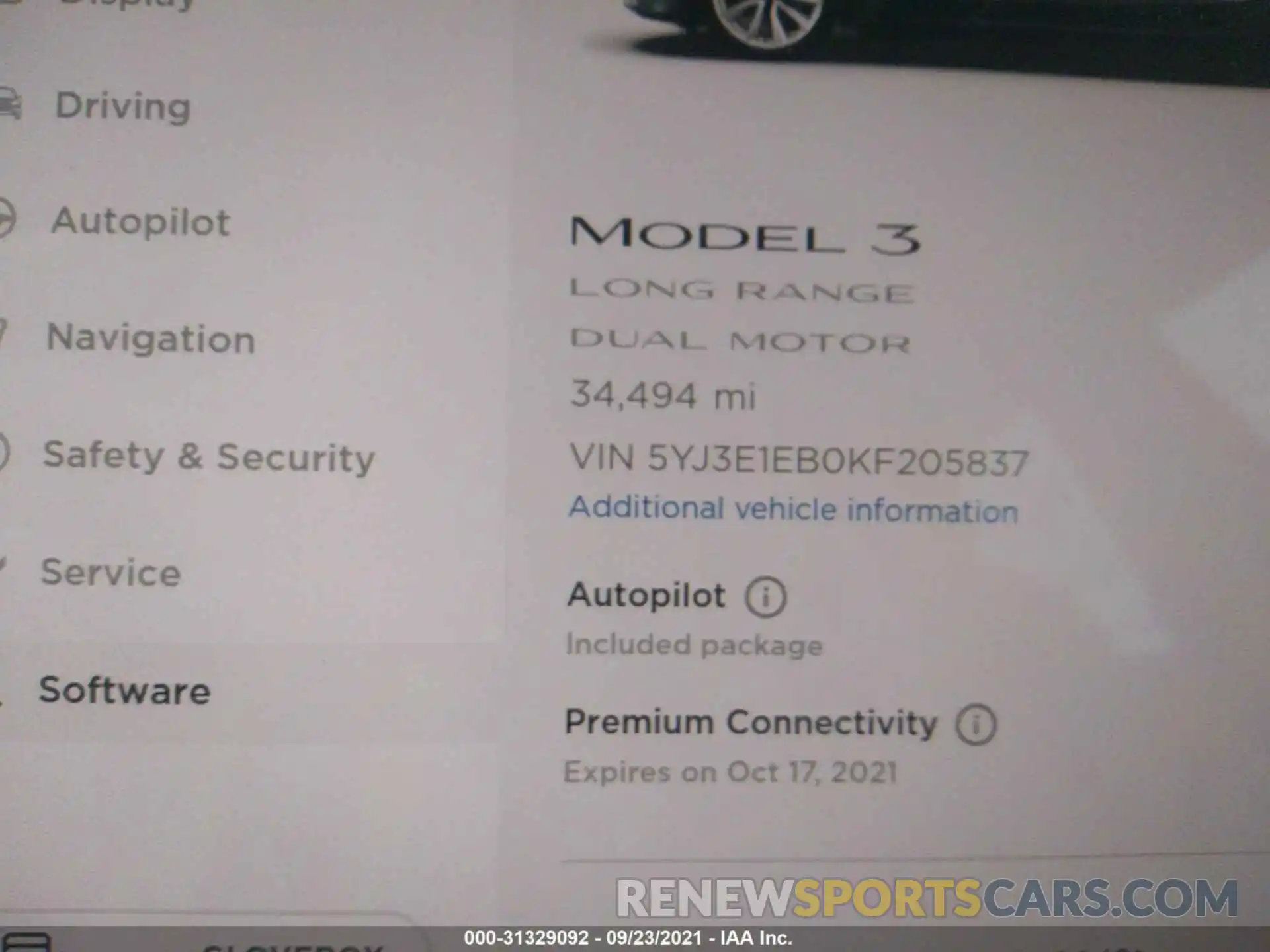 7 Photograph of a damaged car 5YJ3E1EB0KF205837 TESLA MODEL 3 2019