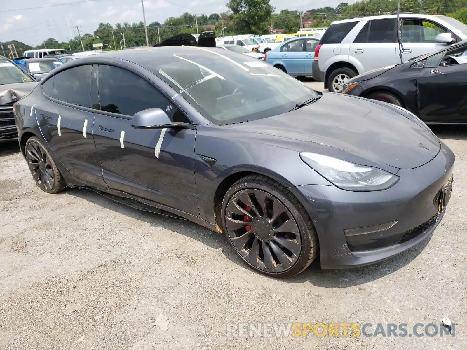 1 Photograph of a damaged car 5YJ3E1EB0KF237607 TESLA MODEL 3 2019