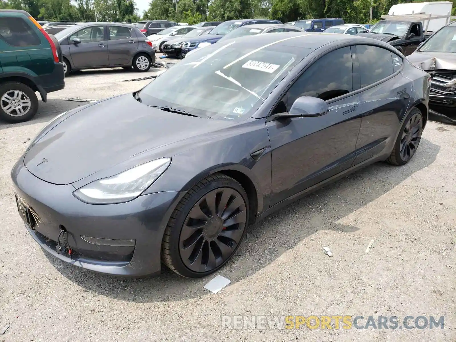 2 Photograph of a damaged car 5YJ3E1EB0KF237607 TESLA MODEL 3 2019