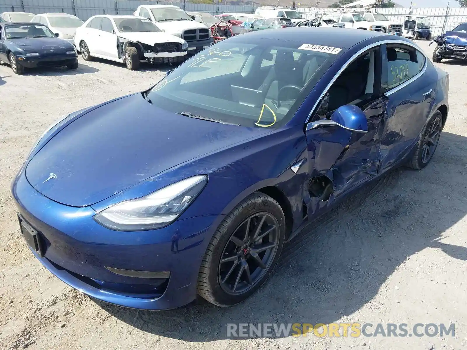 2 Photograph of a damaged car 5YJ3E1EB0KF359478 TESLA MODEL 3 2019