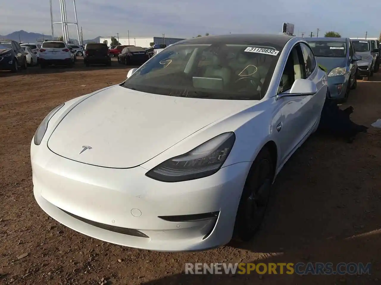 2 Photograph of a damaged car 5YJ3E1EB0KF388091 TESLA MODEL 3 2019