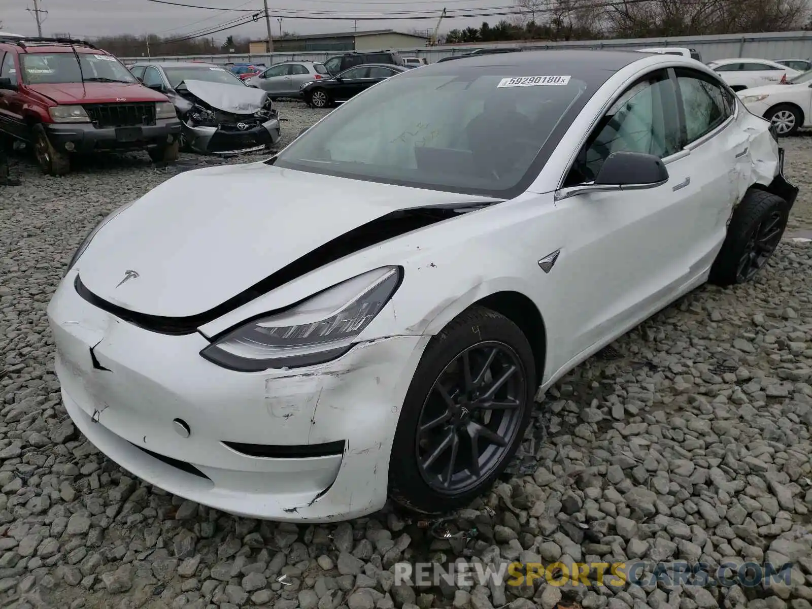 2 Photograph of a damaged car 5YJ3E1EB0KF388401 TESLA MODEL 3 2019