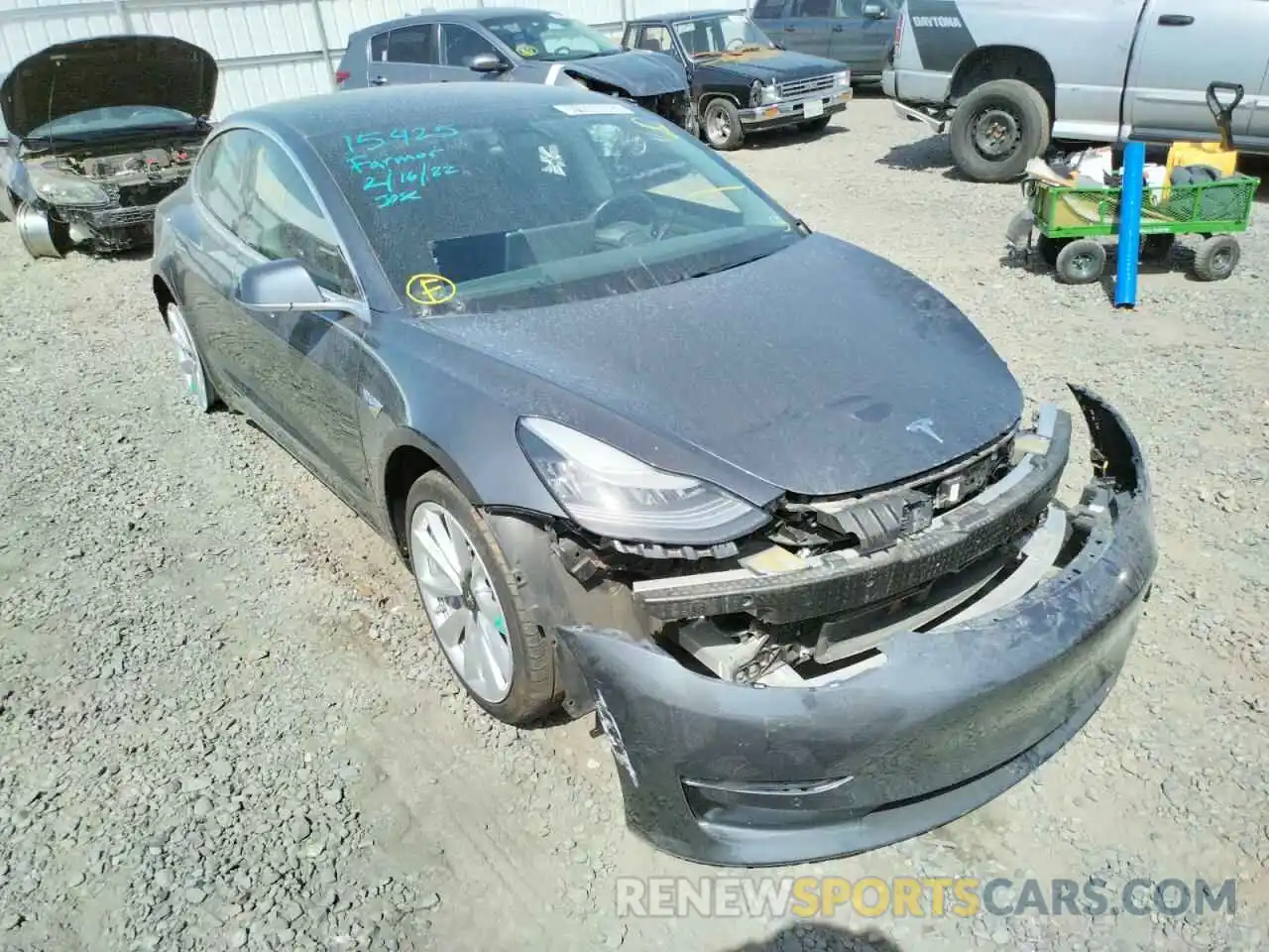 1 Photograph of a damaged car 5YJ3E1EB0KF389225 TESLA MODEL 3 2019