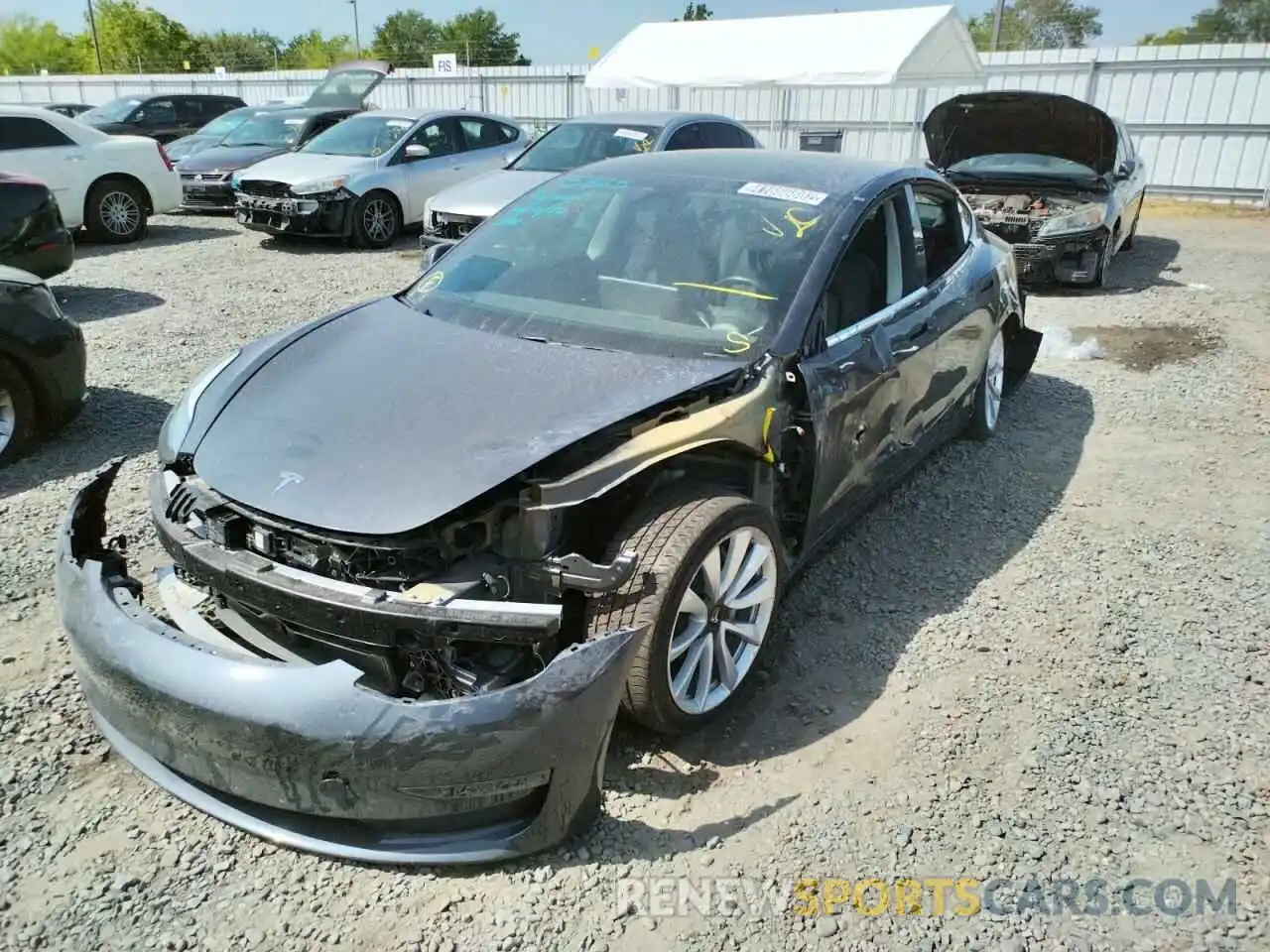 2 Photograph of a damaged car 5YJ3E1EB0KF389225 TESLA MODEL 3 2019