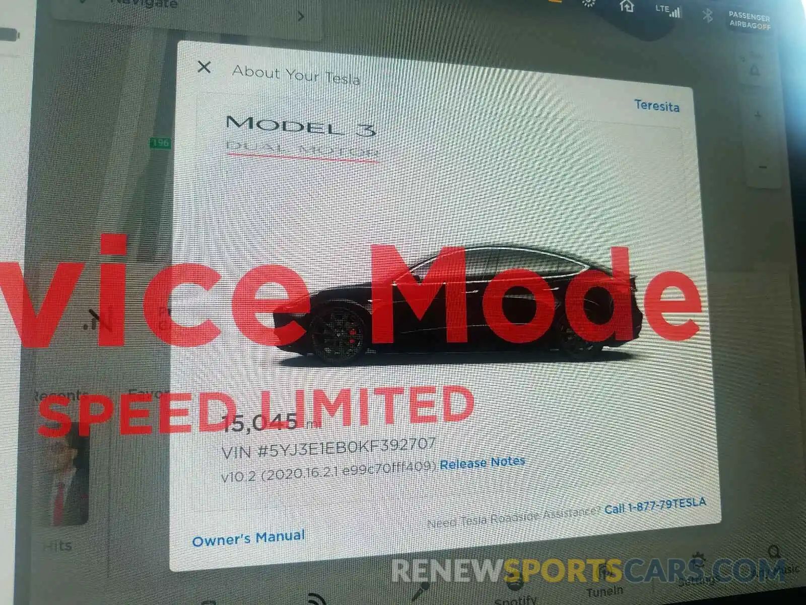 8 Photograph of a damaged car 5YJ3E1EB0KF392707 TESLA MODEL 3 2019