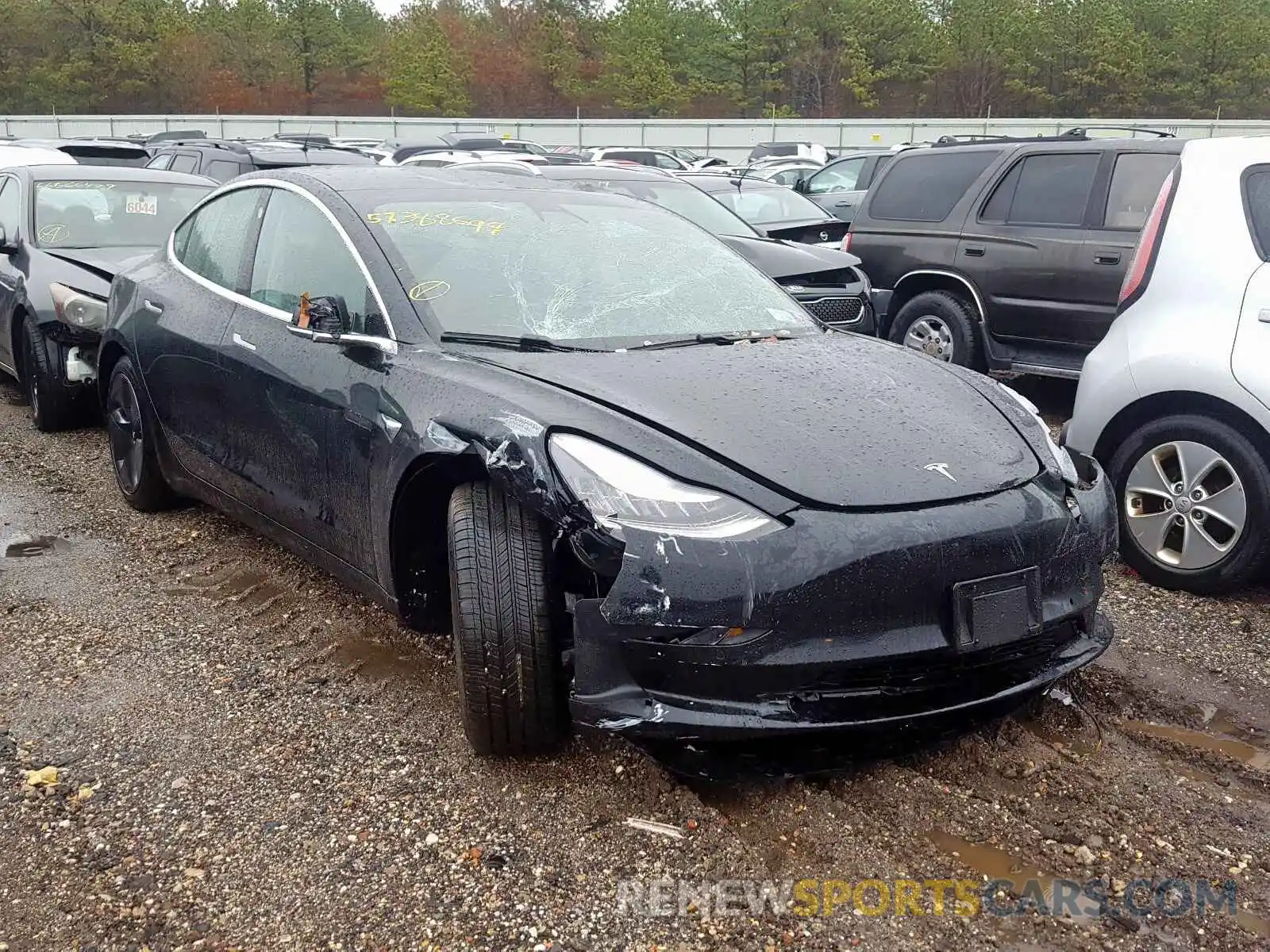 1 Photograph of a damaged car 5YJ3E1EB0KF418075 TESLA MODEL 3 2019