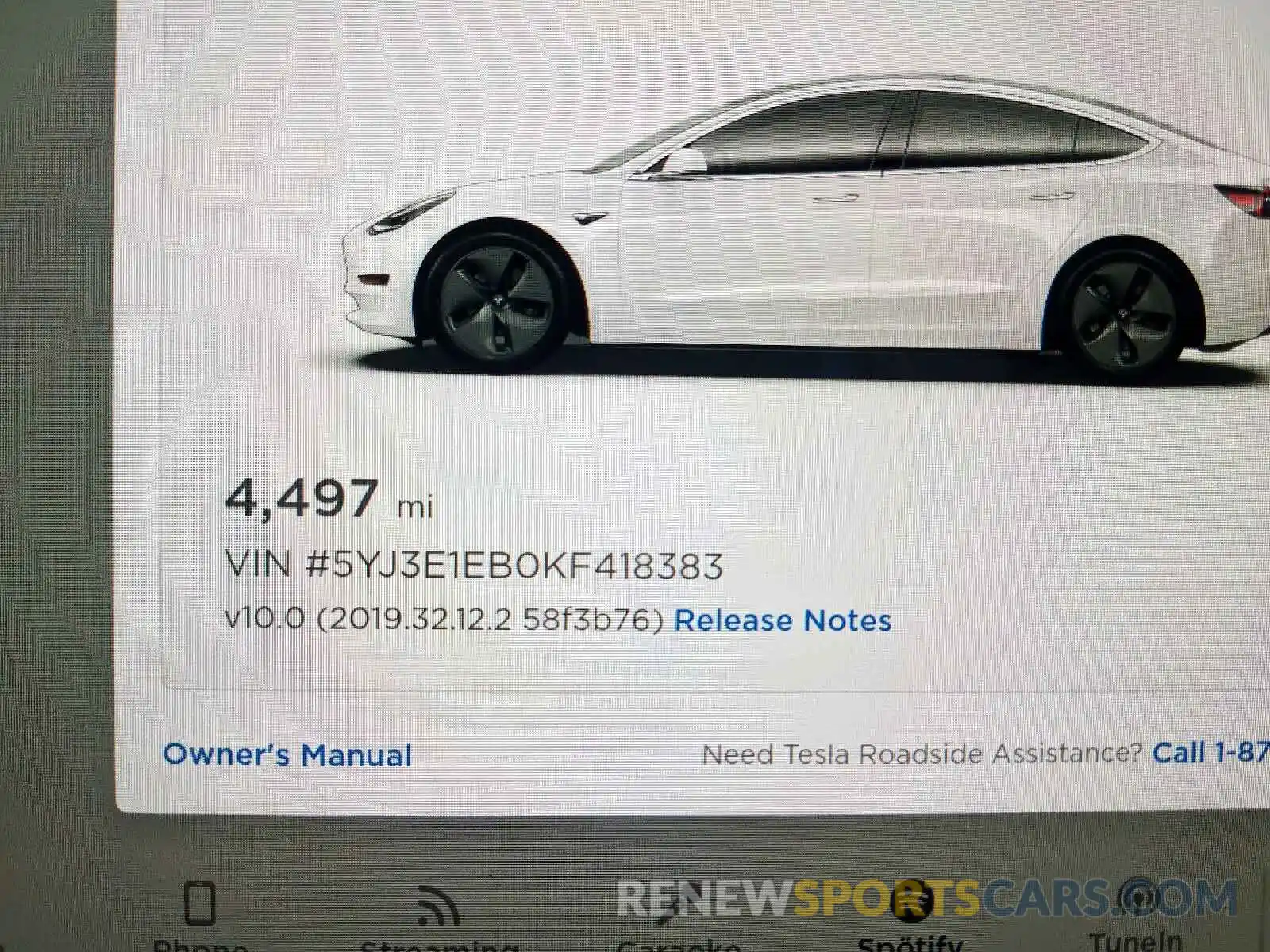 8 Photograph of a damaged car 5YJ3E1EB0KF418383 TESLA MODEL 3 2019