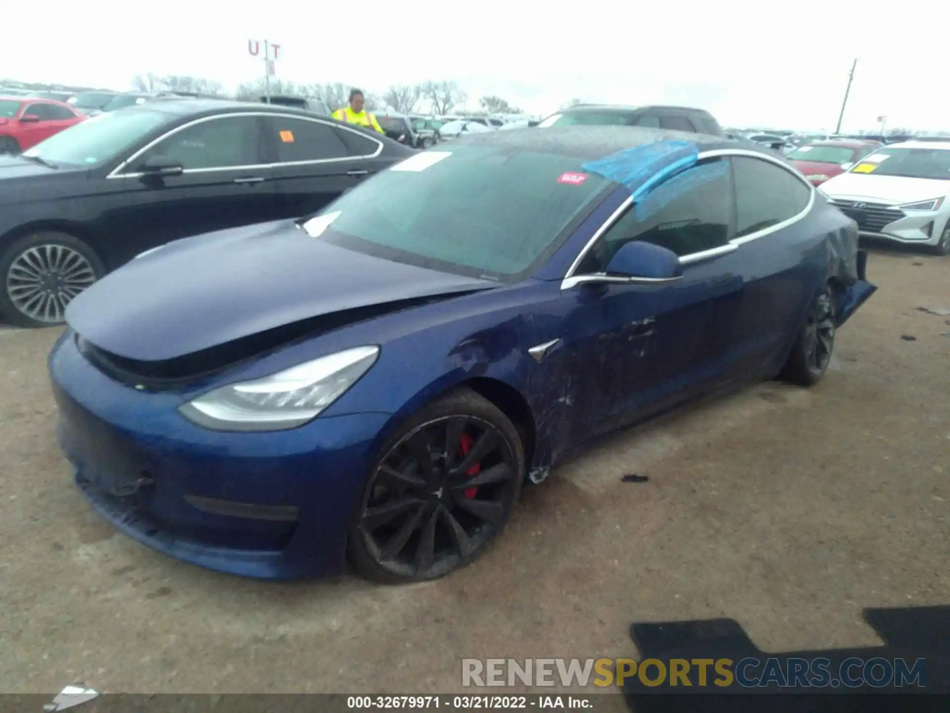 2 Photograph of a damaged car 5YJ3E1EB0KF425608 TESLA MODEL 3 2019