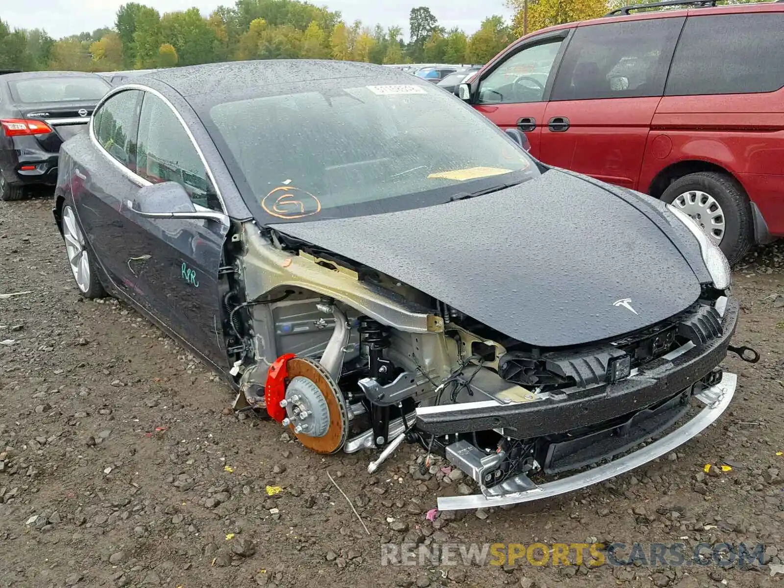 1 Photograph of a damaged car 5YJ3E1EB0KF426239 TESLA MODEL 3 2019