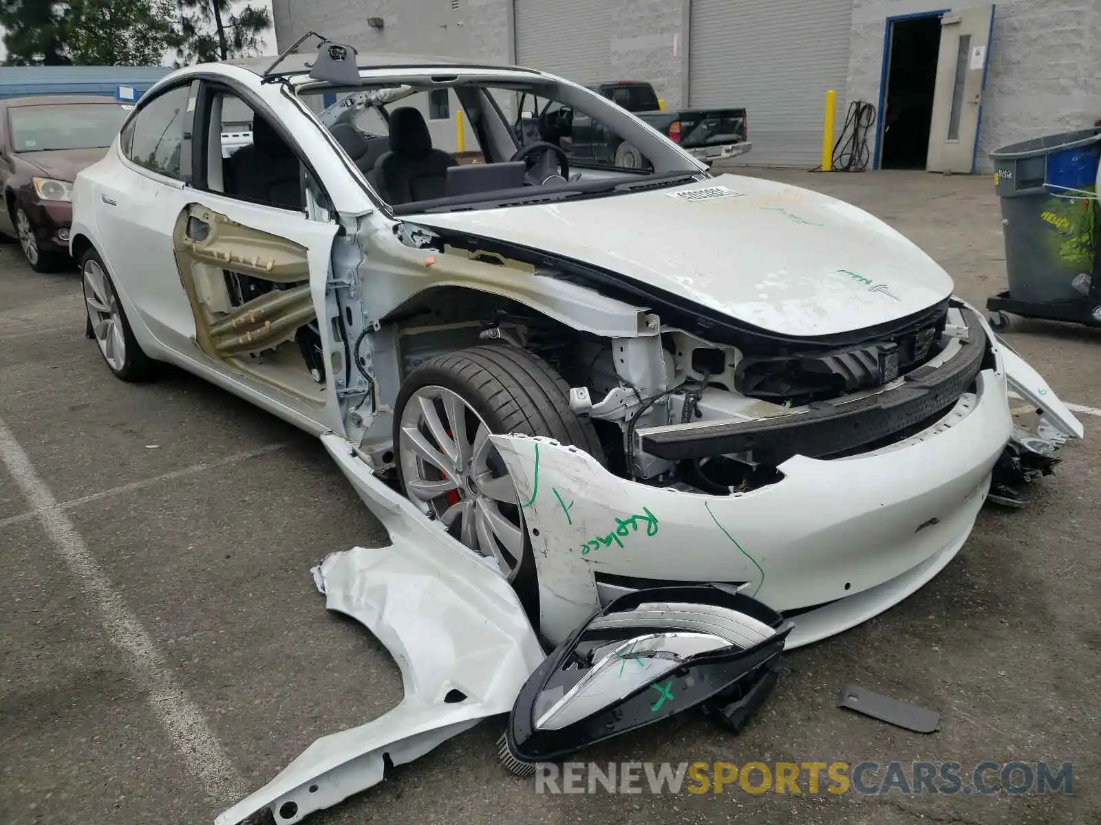 1 Photograph of a damaged car 5YJ3E1EB0KF427858 TESLA MODEL 3 2019