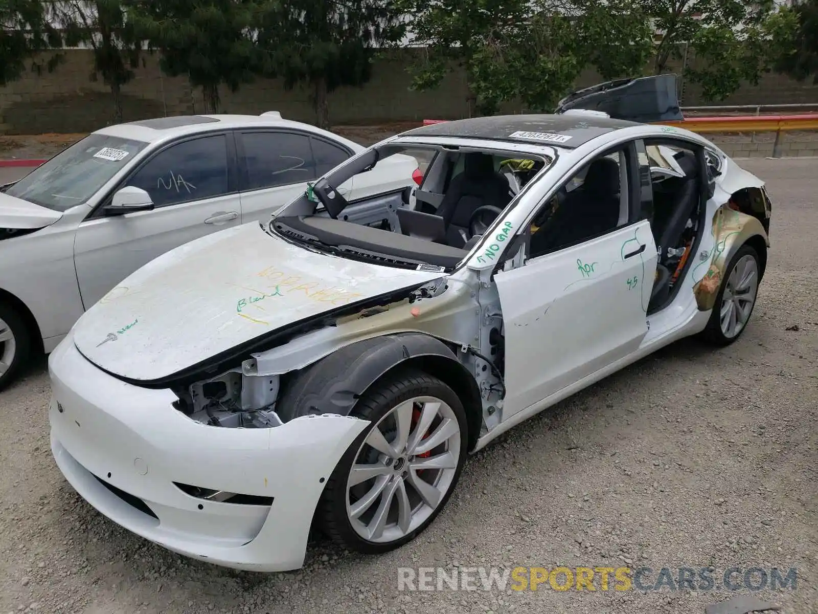 2 Photograph of a damaged car 5YJ3E1EB0KF427858 TESLA MODEL 3 2019
