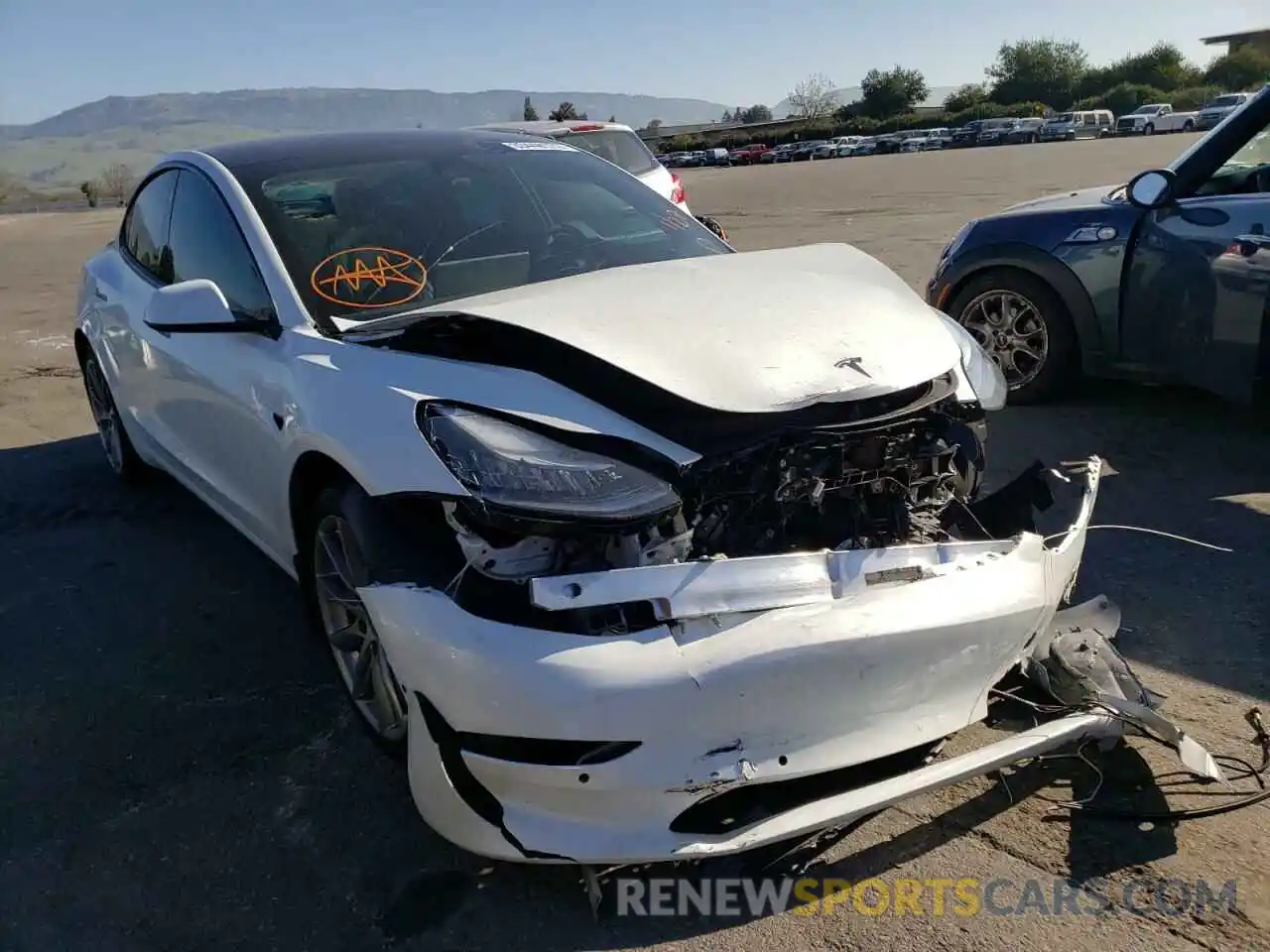 1 Photograph of a damaged car 5YJ3E1EB0KF429464 TESLA MODEL 3 2019