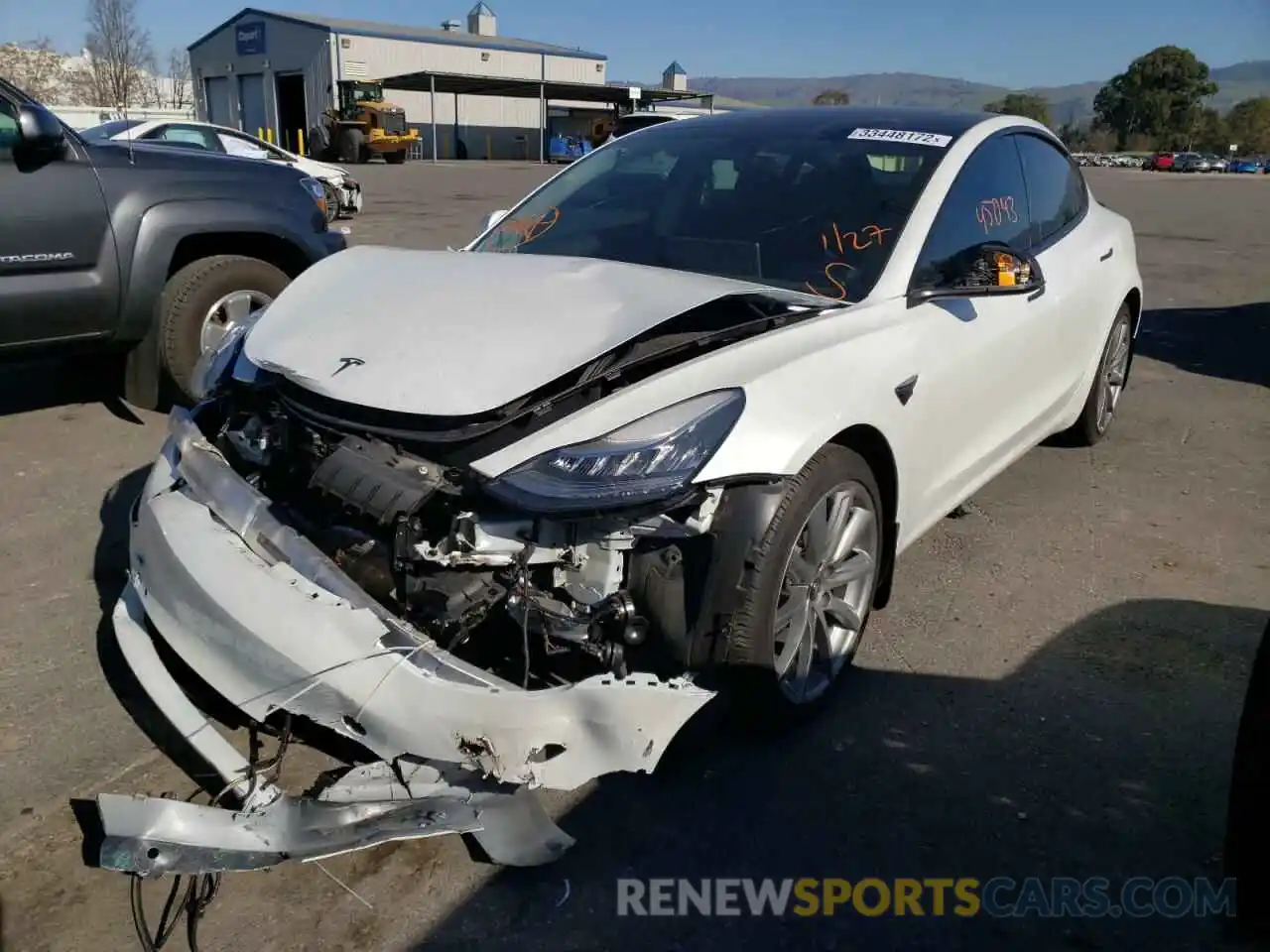 2 Photograph of a damaged car 5YJ3E1EB0KF429464 TESLA MODEL 3 2019