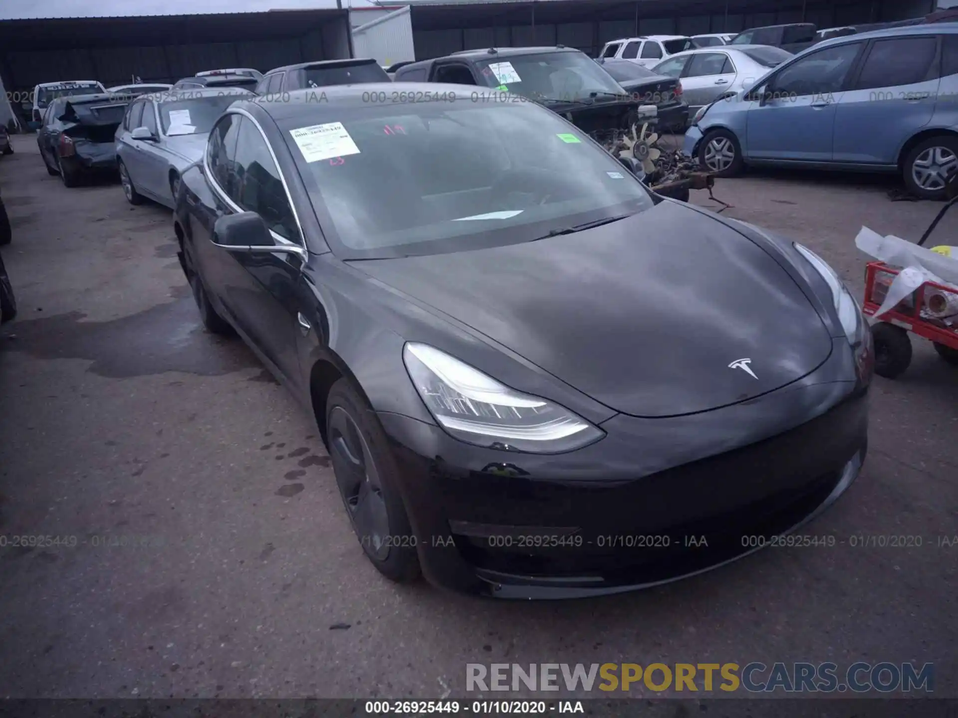 1 Photograph of a damaged car 5YJ3E1EB0KF432476 TESLA MODEL 3 2019