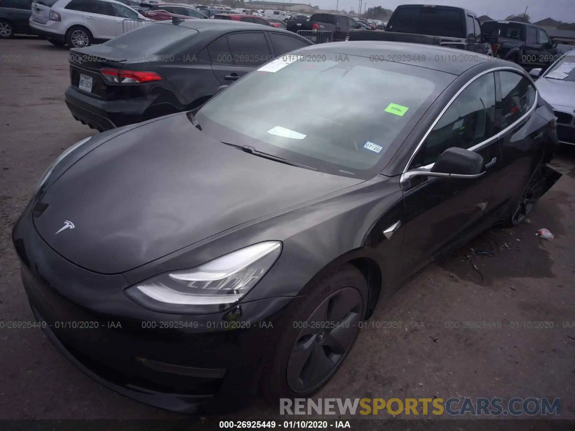 2 Photograph of a damaged car 5YJ3E1EB0KF432476 TESLA MODEL 3 2019