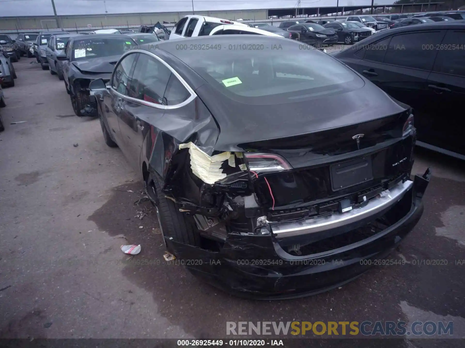 3 Photograph of a damaged car 5YJ3E1EB0KF432476 TESLA MODEL 3 2019