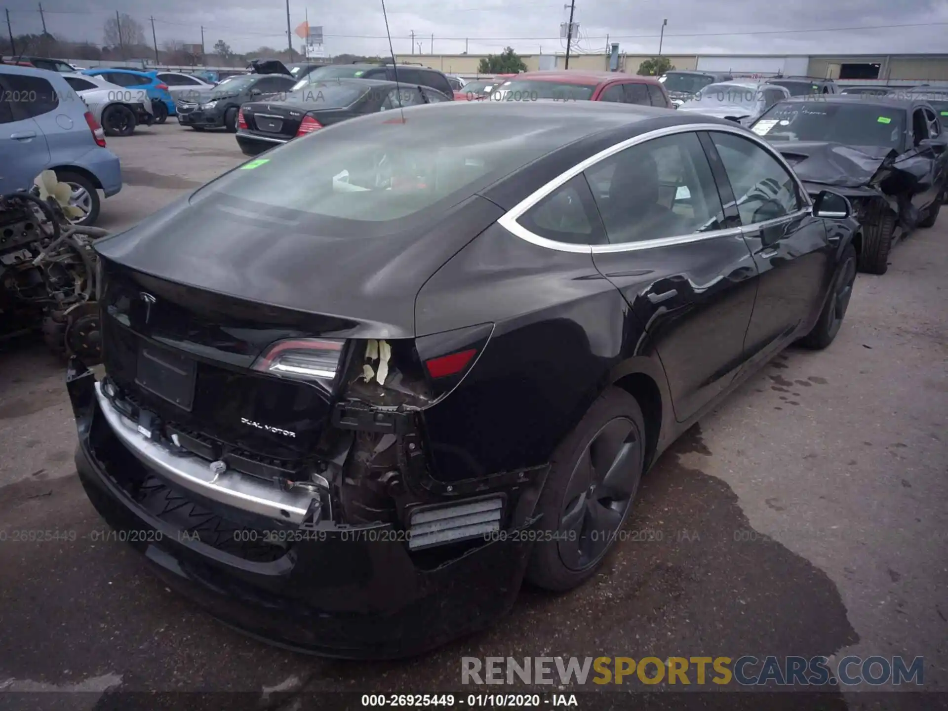 4 Photograph of a damaged car 5YJ3E1EB0KF432476 TESLA MODEL 3 2019