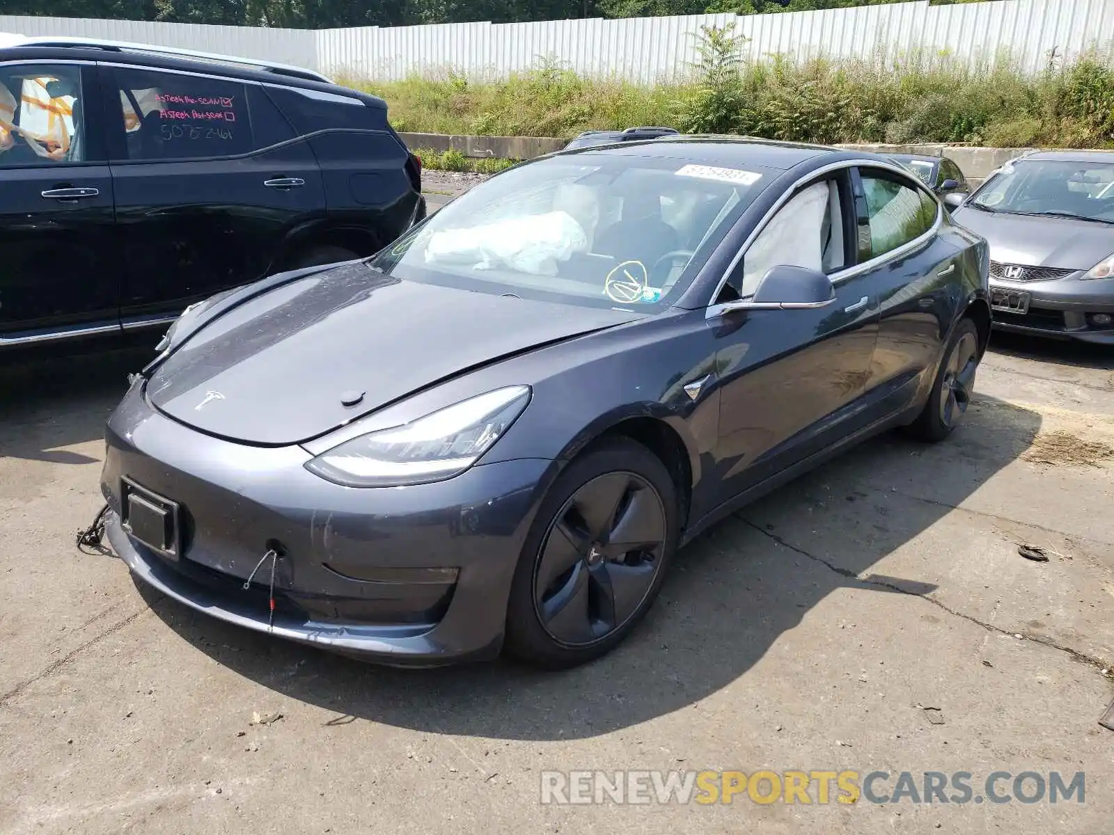 2 Photograph of a damaged car 5YJ3E1EB0KF432722 TESLA MODEL 3 2019