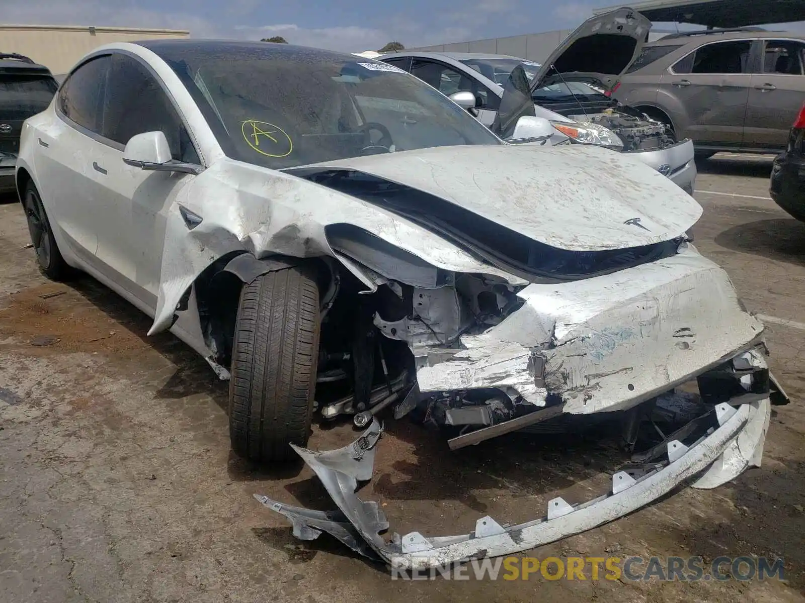 1 Photograph of a damaged car 5YJ3E1EB0KF433465 TESLA MODEL 3 2019