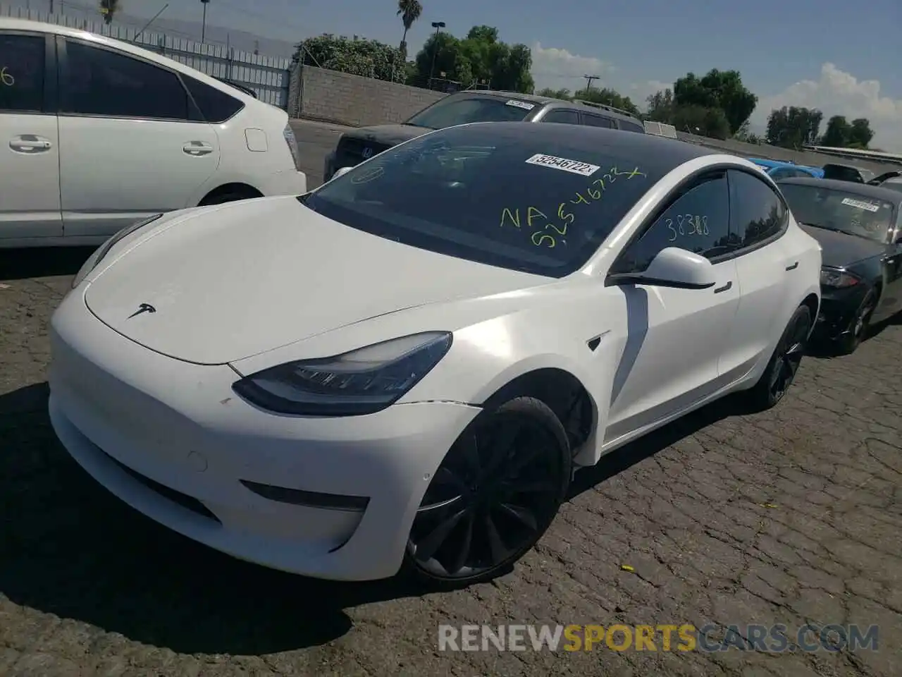 2 Photograph of a damaged car 5YJ3E1EB0KF434096 TESLA MODEL 3 2019