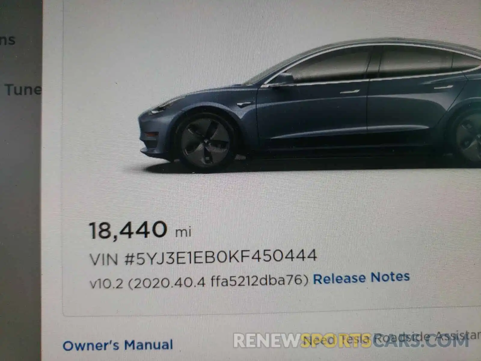 8 Photograph of a damaged car 5YJ3E1EB0KF450444 TESLA MODEL 3 2019