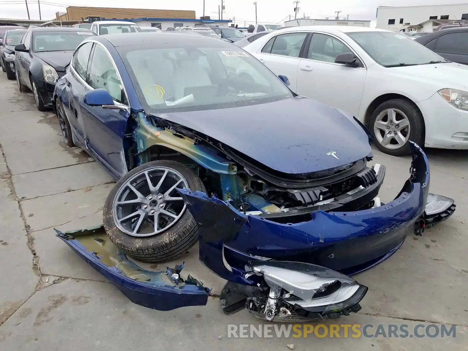 1 Photograph of a damaged car 5YJ3E1EB0KF454302 TESLA MODEL 3 2019