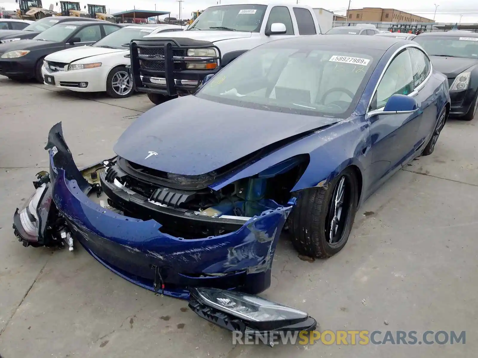 2 Photograph of a damaged car 5YJ3E1EB0KF454302 TESLA MODEL 3 2019