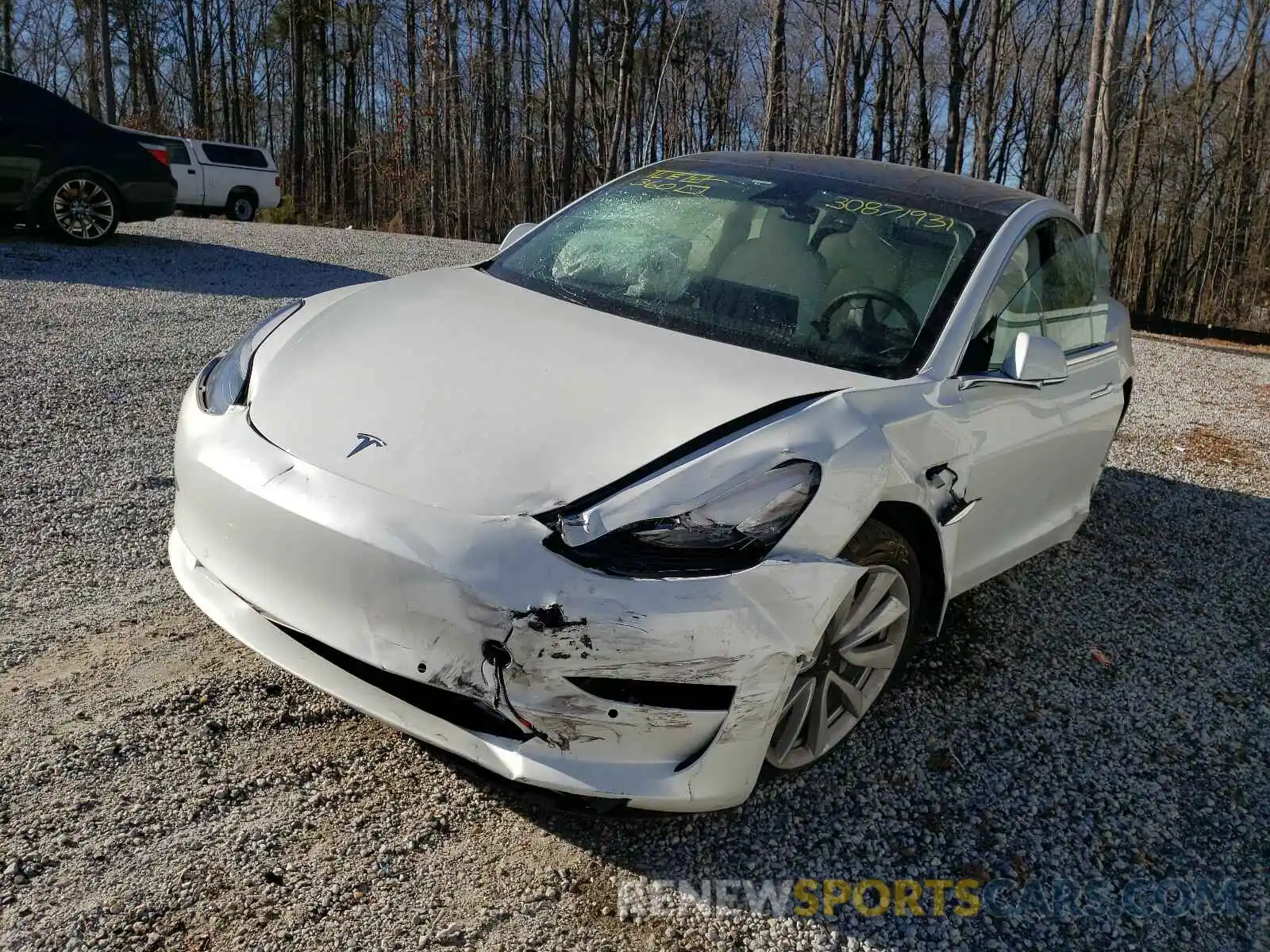 2 Photograph of a damaged car 5YJ3E1EB0KF454655 TESLA MODEL 3 2019