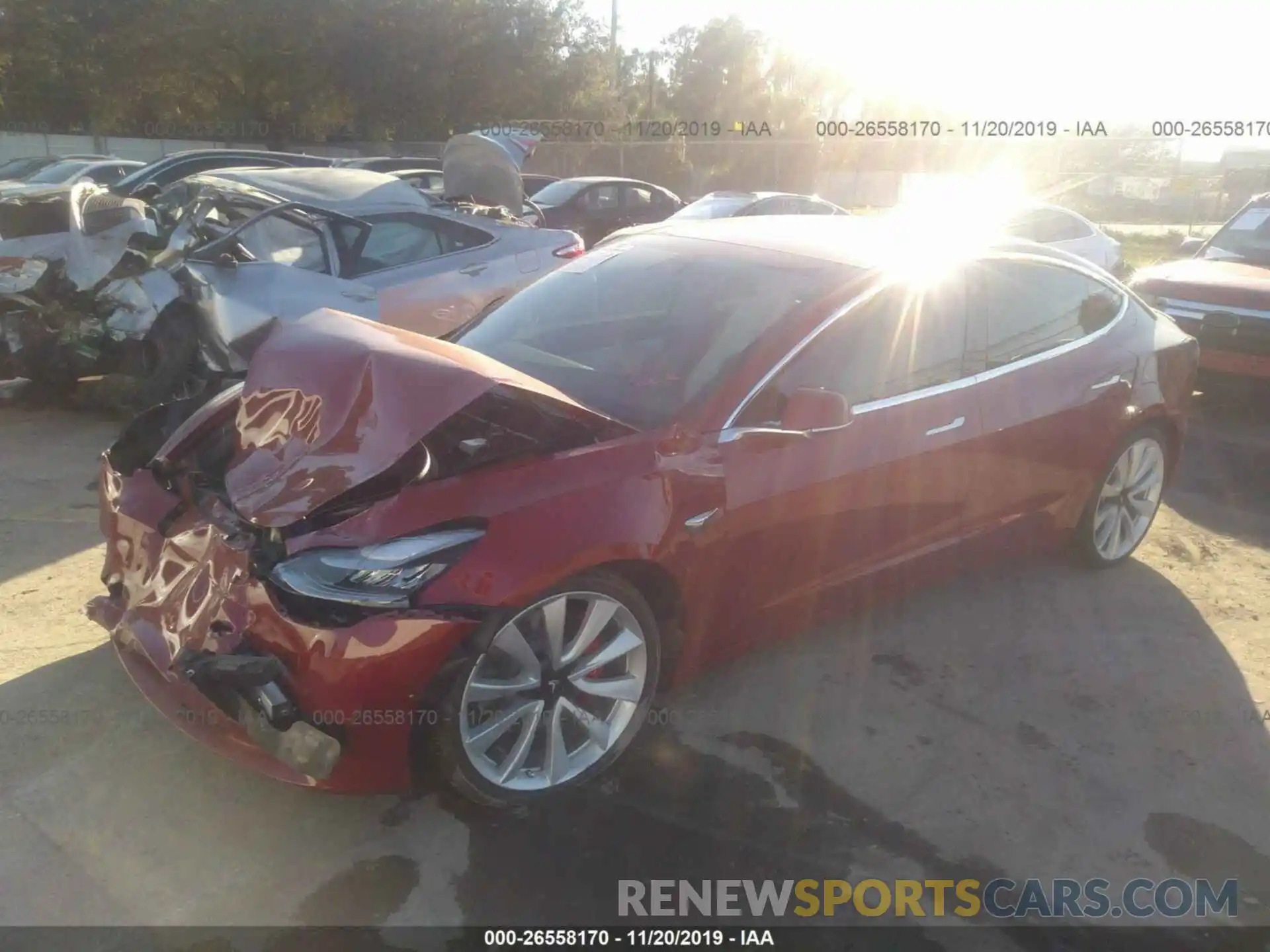 2 Photograph of a damaged car 5YJ3E1EB0KF454901 TESLA MODEL 3 2019