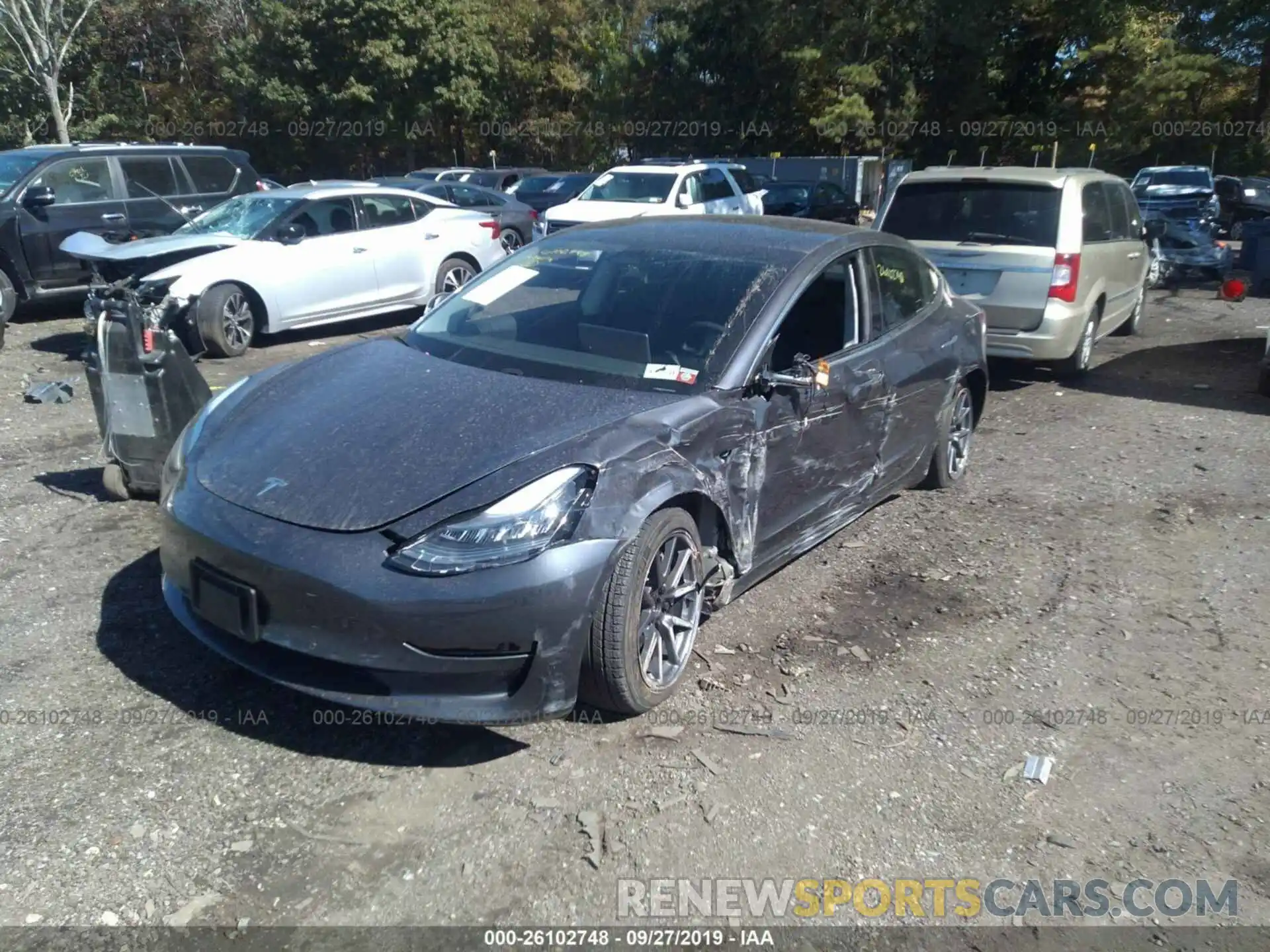 2 Photograph of a damaged car 5YJ3E1EB0KF465011 TESLA MODEL 3 2019