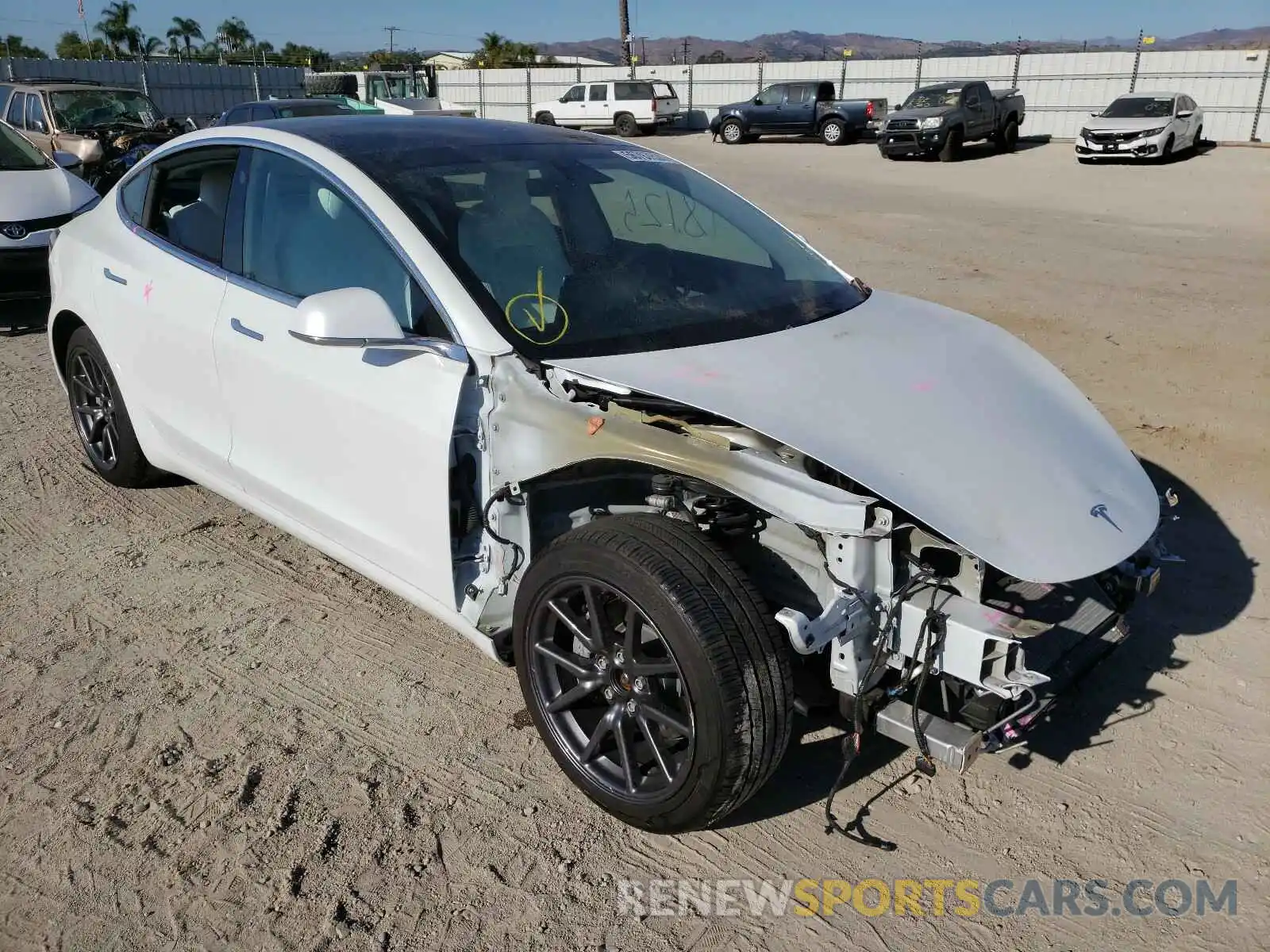 1 Photograph of a damaged car 5YJ3E1EB0KF494654 TESLA MODEL 3 2019