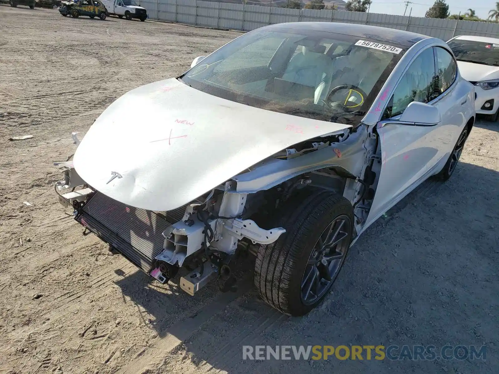 2 Photograph of a damaged car 5YJ3E1EB0KF494654 TESLA MODEL 3 2019