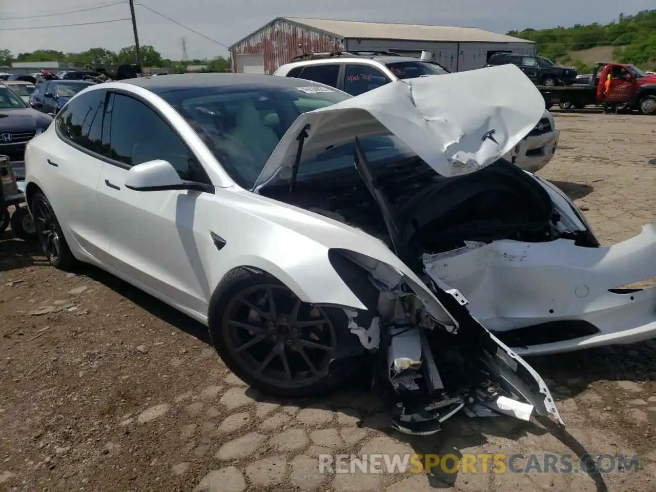 1 Photograph of a damaged car 5YJ3E1EB0KF513171 TESLA MODEL 3 2019