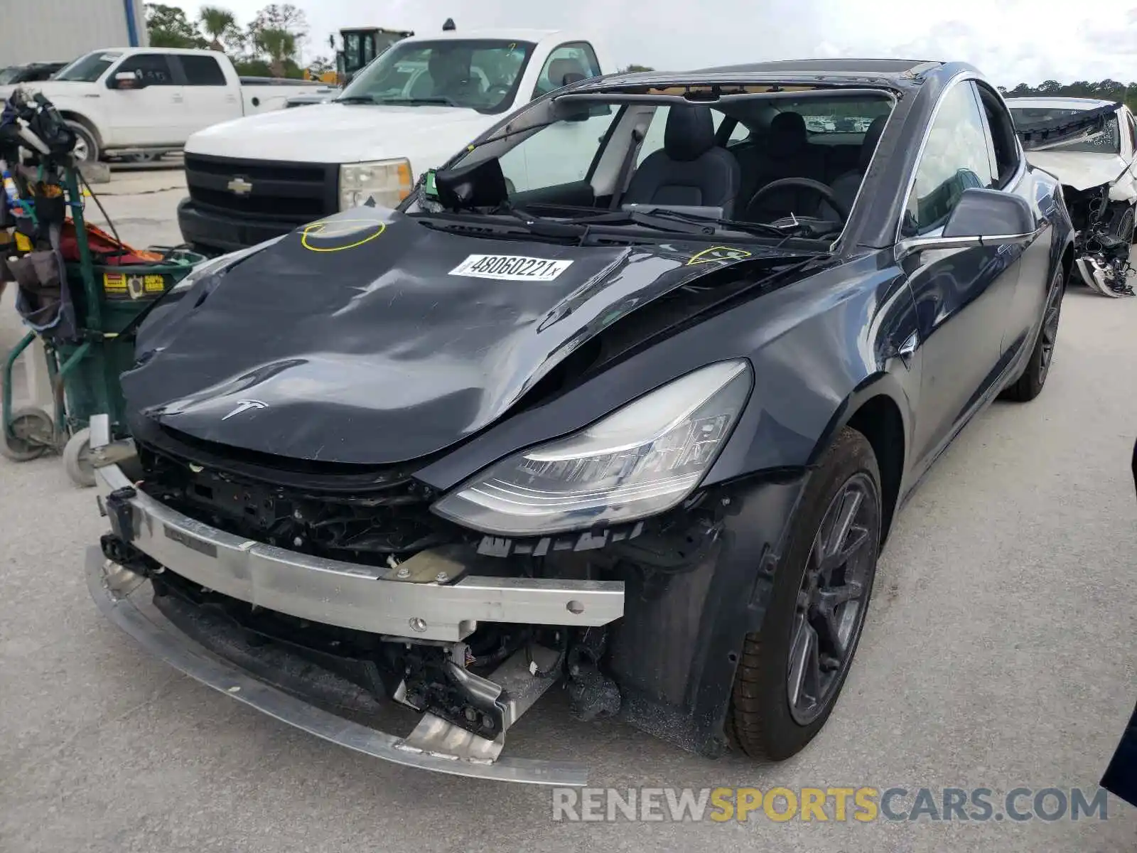 2 Photograph of a damaged car 5YJ3E1EB0KF520766 TESLA MODEL 3 2019