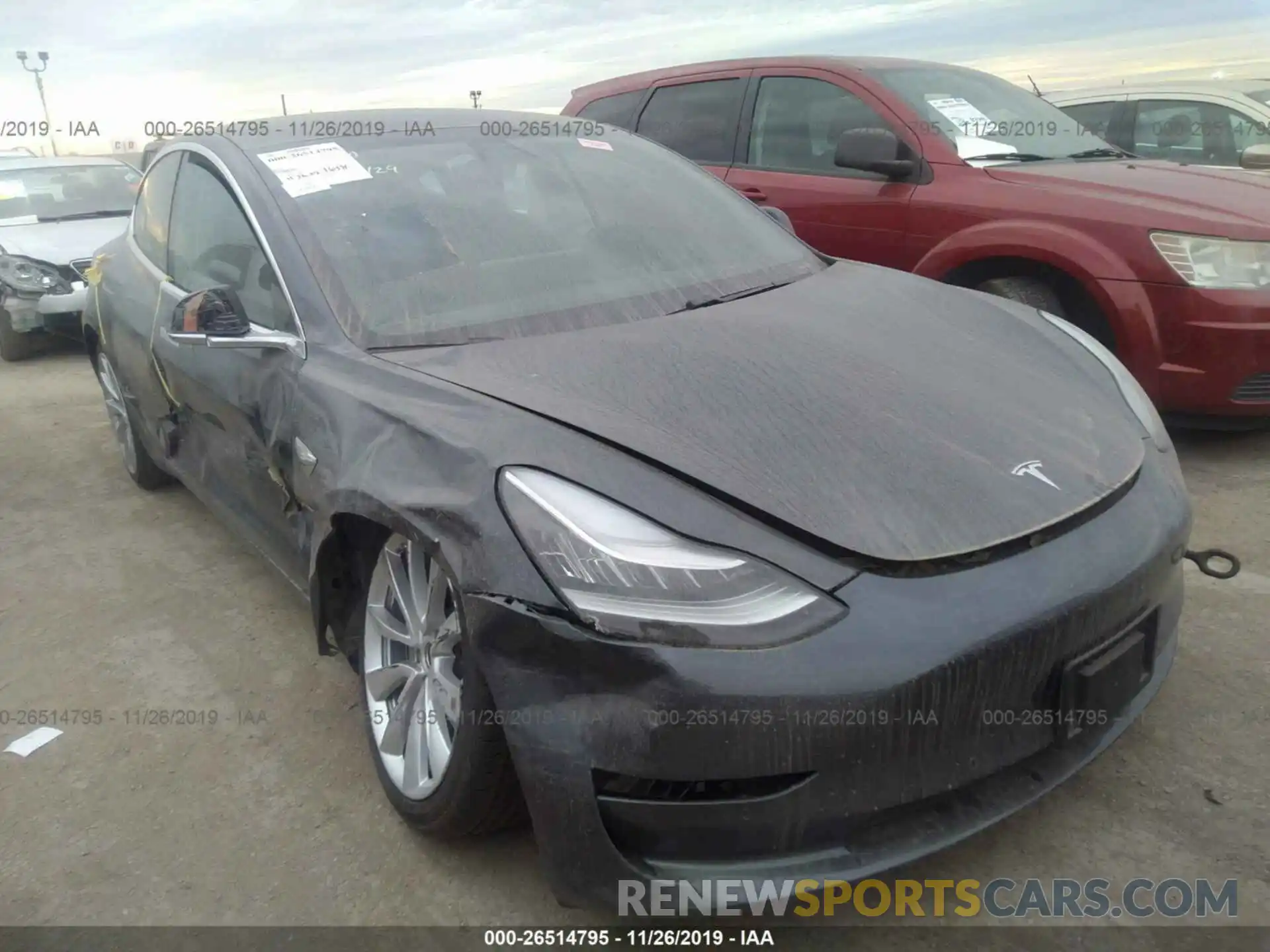 1 Photograph of a damaged car 5YJ3E1EB0KF529967 TESLA MODEL 3 2019