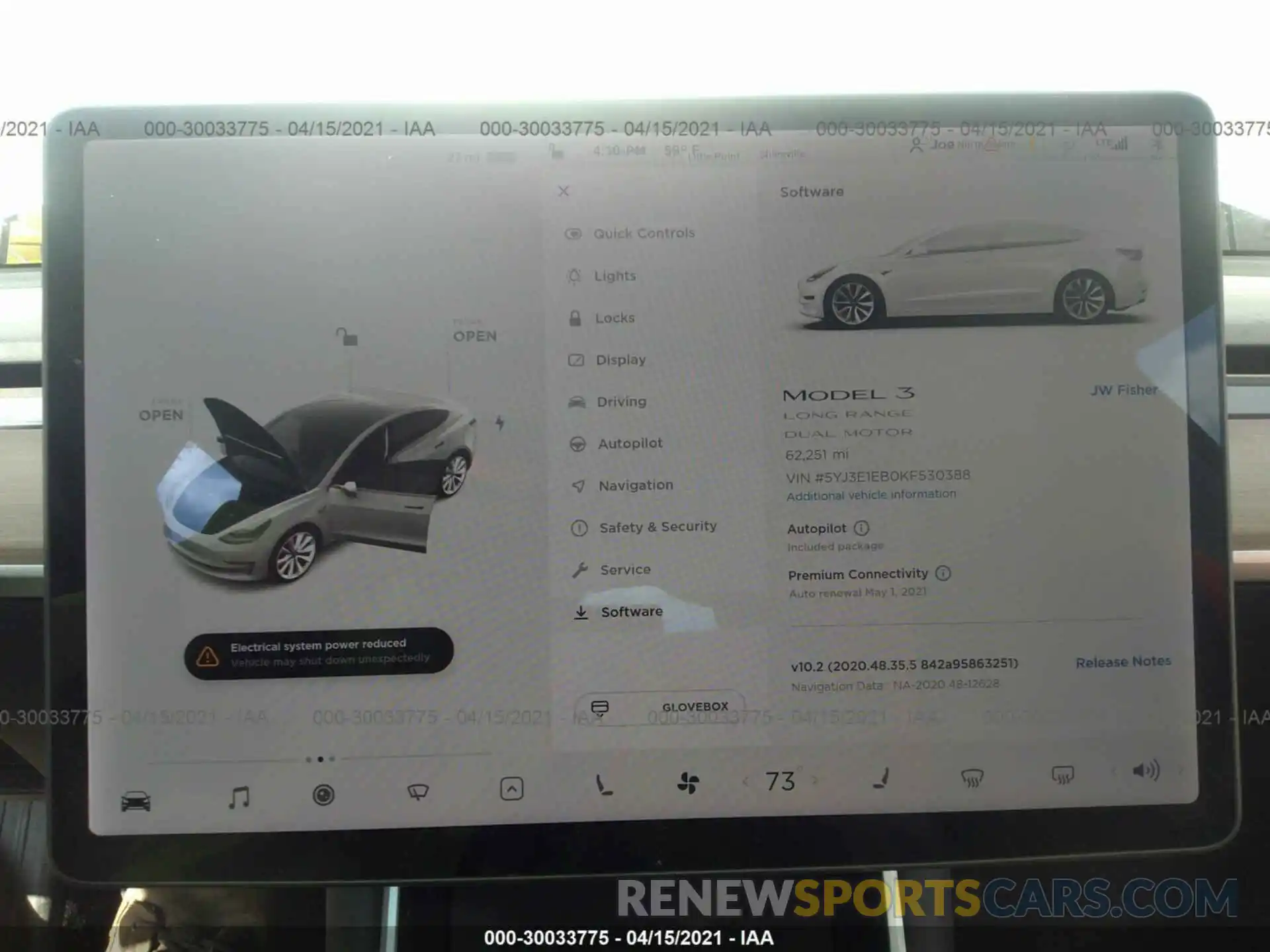 7 Photograph of a damaged car 5YJ3E1EB0KF530388 TESLA MODEL 3 2019