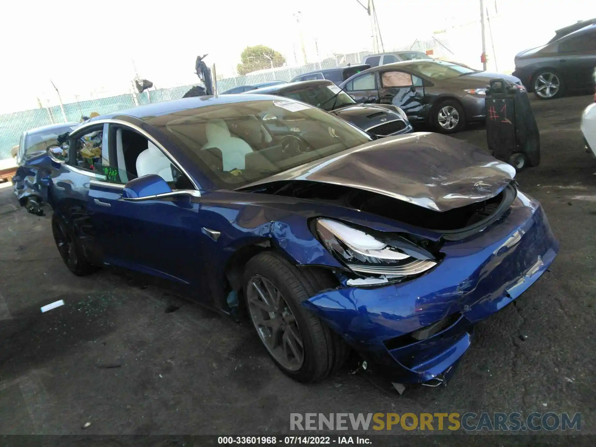 1 Photograph of a damaged car 5YJ3E1EB1KF194928 TESLA MODEL 3 2019