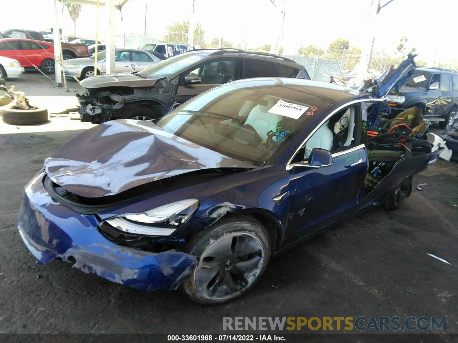 2 Photograph of a damaged car 5YJ3E1EB1KF194928 TESLA MODEL 3 2019