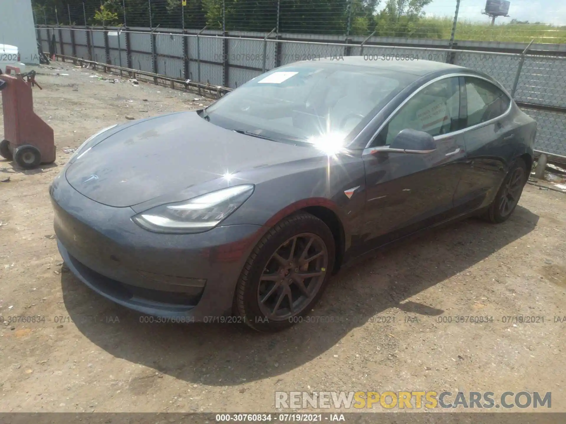 2 Photograph of a damaged car 5YJ3E1EB1KF195058 TESLA MODEL 3 2019