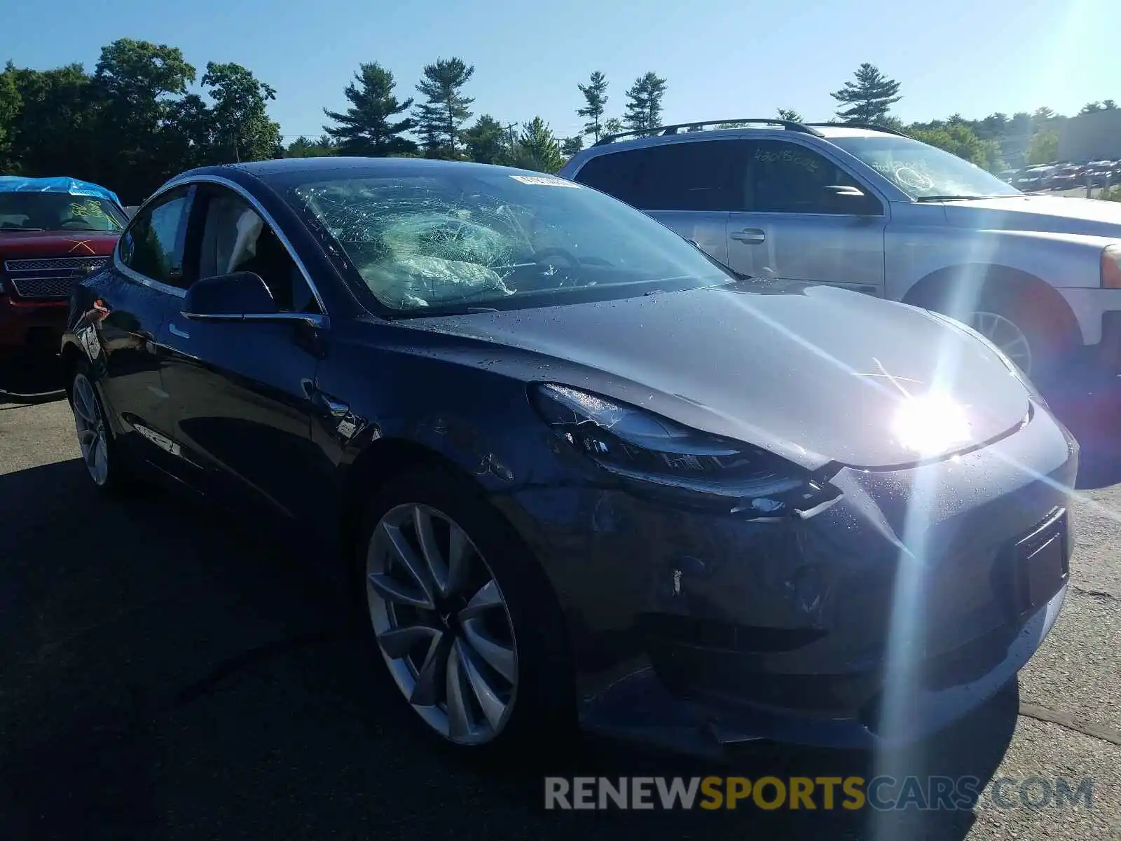 1 Photograph of a damaged car 5YJ3E1EB1KF205734 TESLA MODEL 3 2019