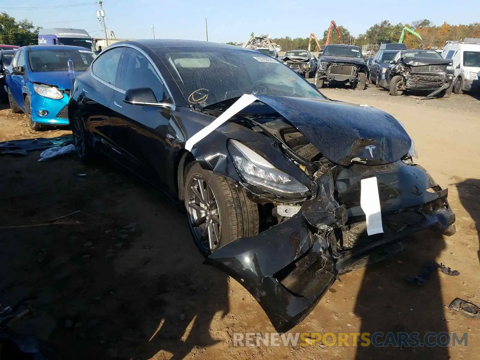 1 Photograph of a damaged car 5YJ3E1EB1KF208813 TESLA MODEL 3 2019