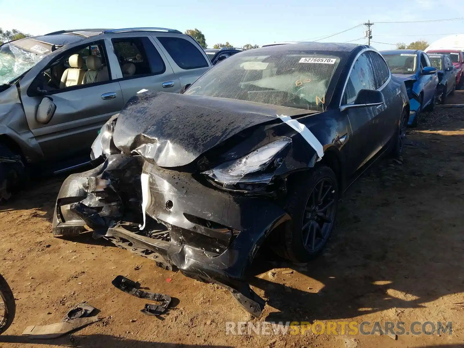 2 Photograph of a damaged car 5YJ3E1EB1KF208813 TESLA MODEL 3 2019