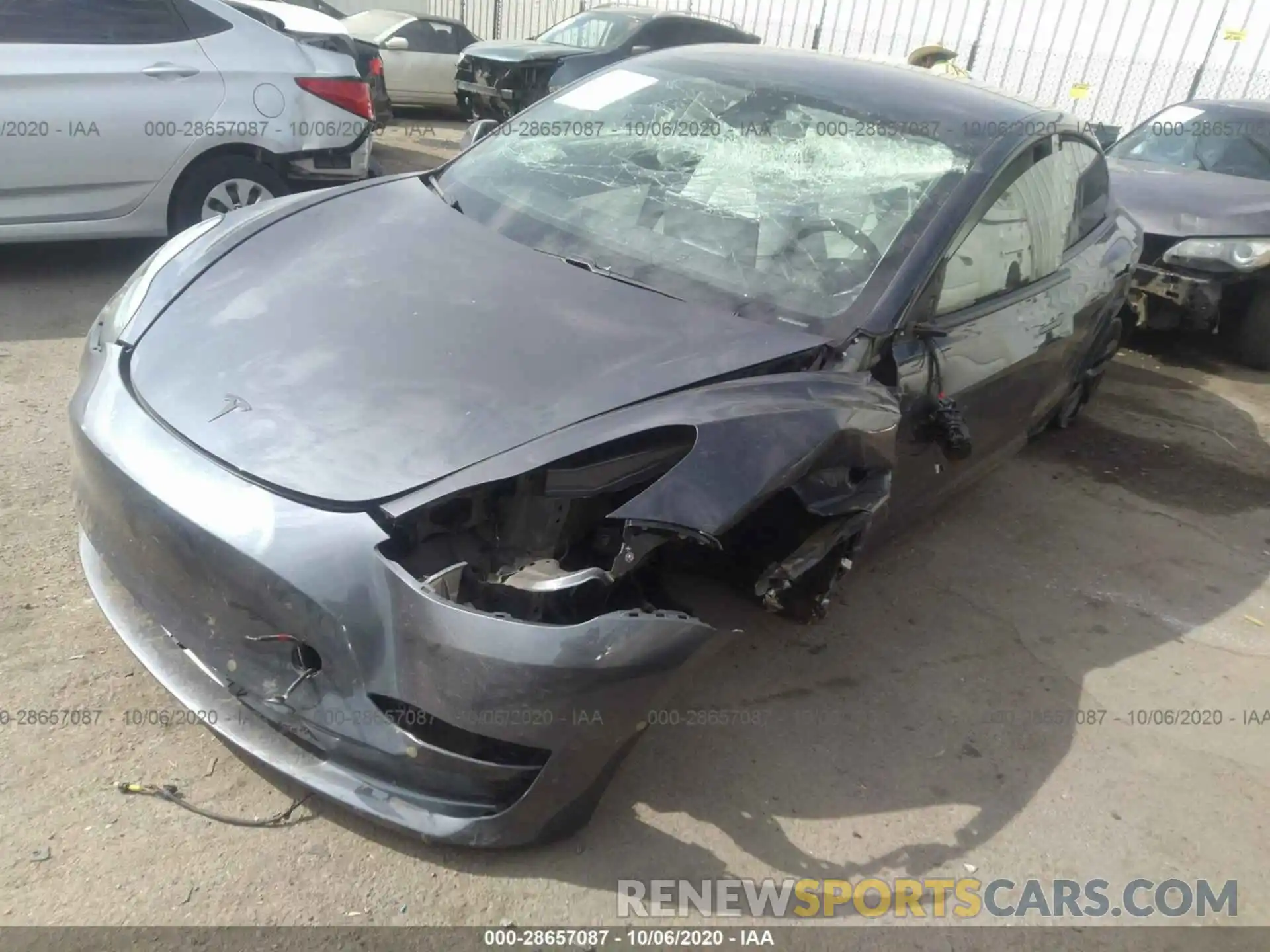2 Photograph of a damaged car 5YJ3E1EB1KF214059 TESLA MODEL 3 2019