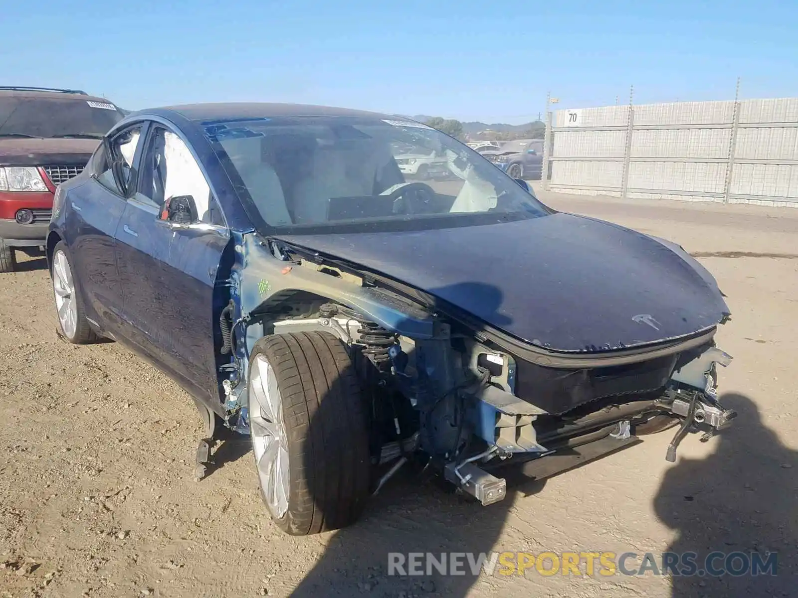 1 Photograph of a damaged car 5YJ3E1EB1KF231671 TESLA MODEL 3 2019