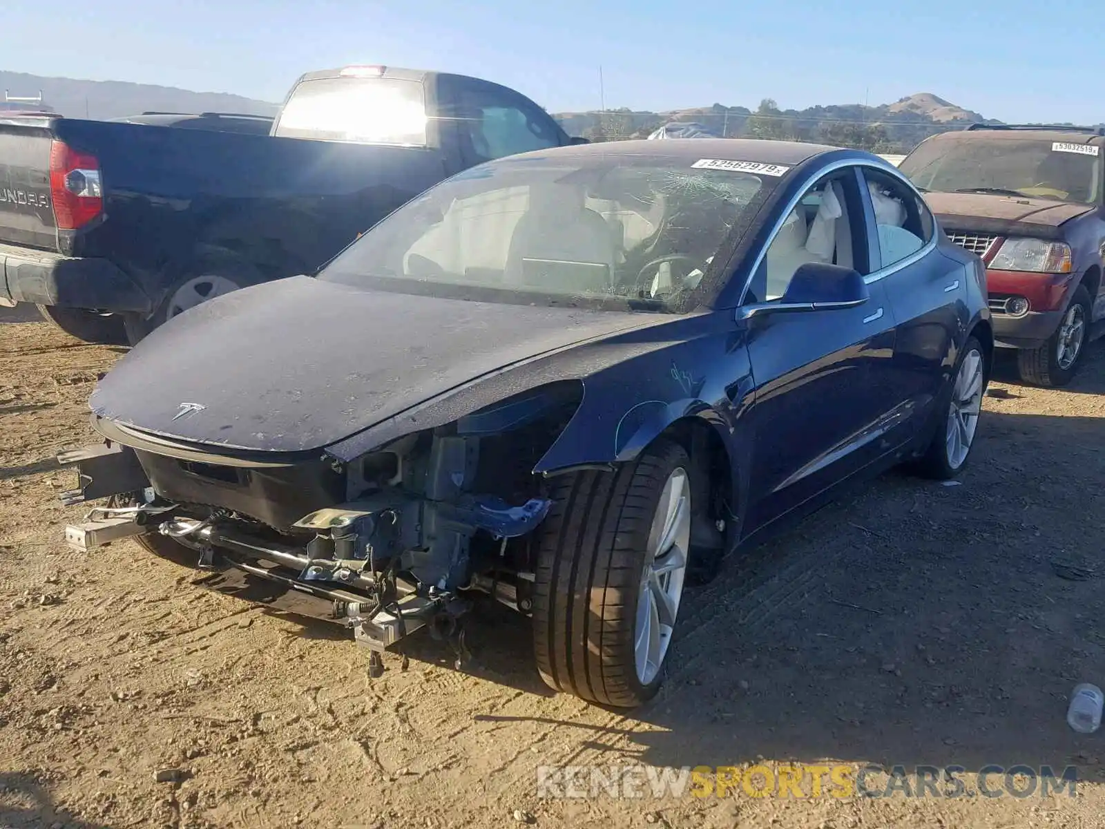 2 Photograph of a damaged car 5YJ3E1EB1KF231671 TESLA MODEL 3 2019