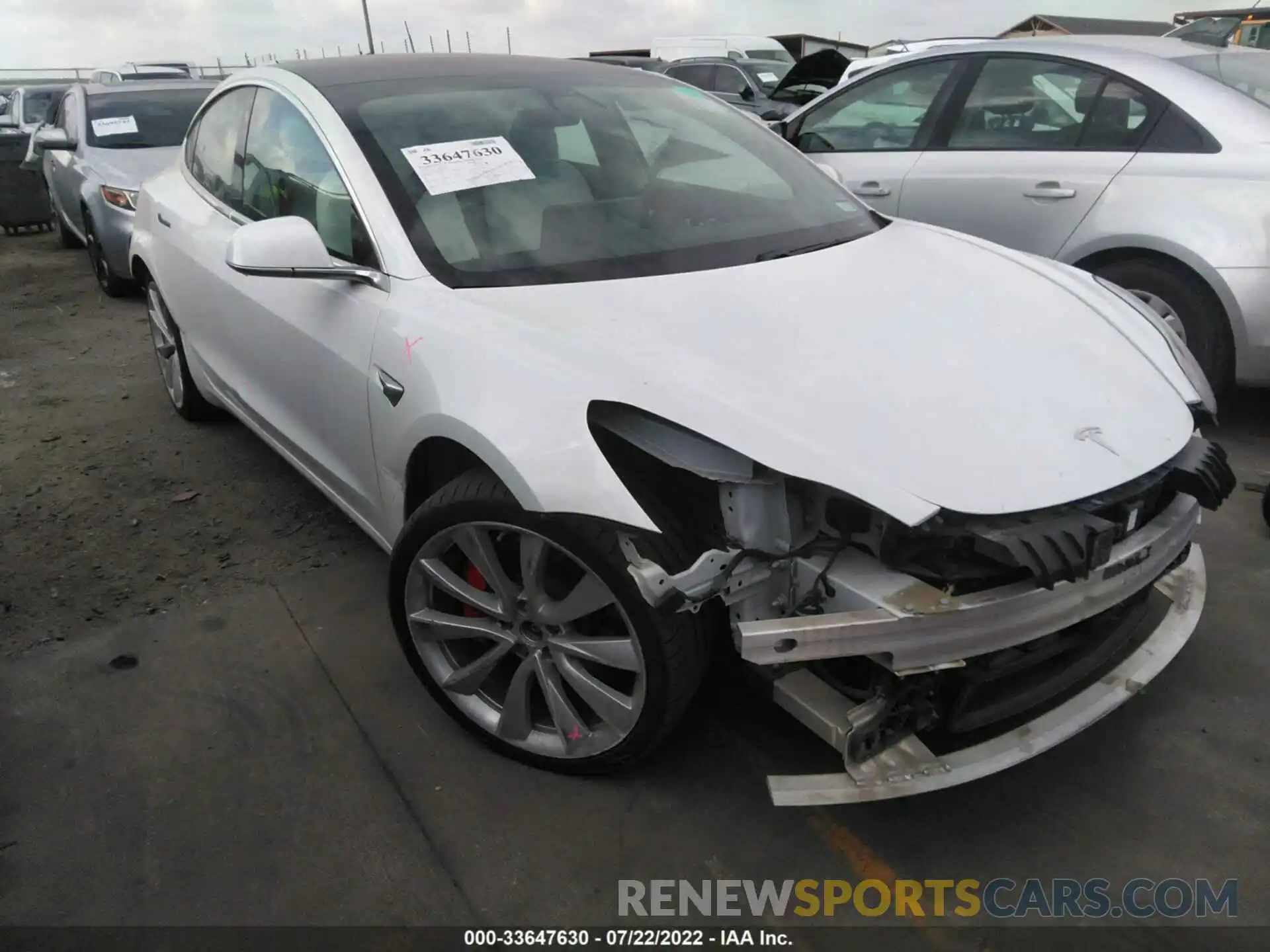 1 Photograph of a damaged car 5YJ3E1EB1KF231766 TESLA MODEL 3 2019