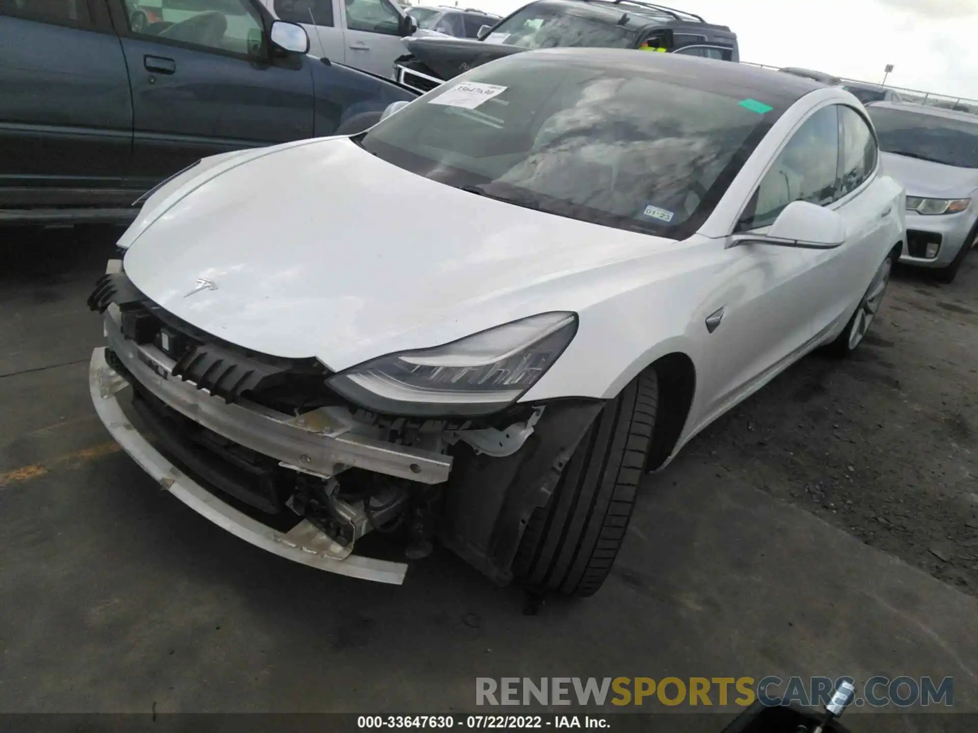 2 Photograph of a damaged car 5YJ3E1EB1KF231766 TESLA MODEL 3 2019