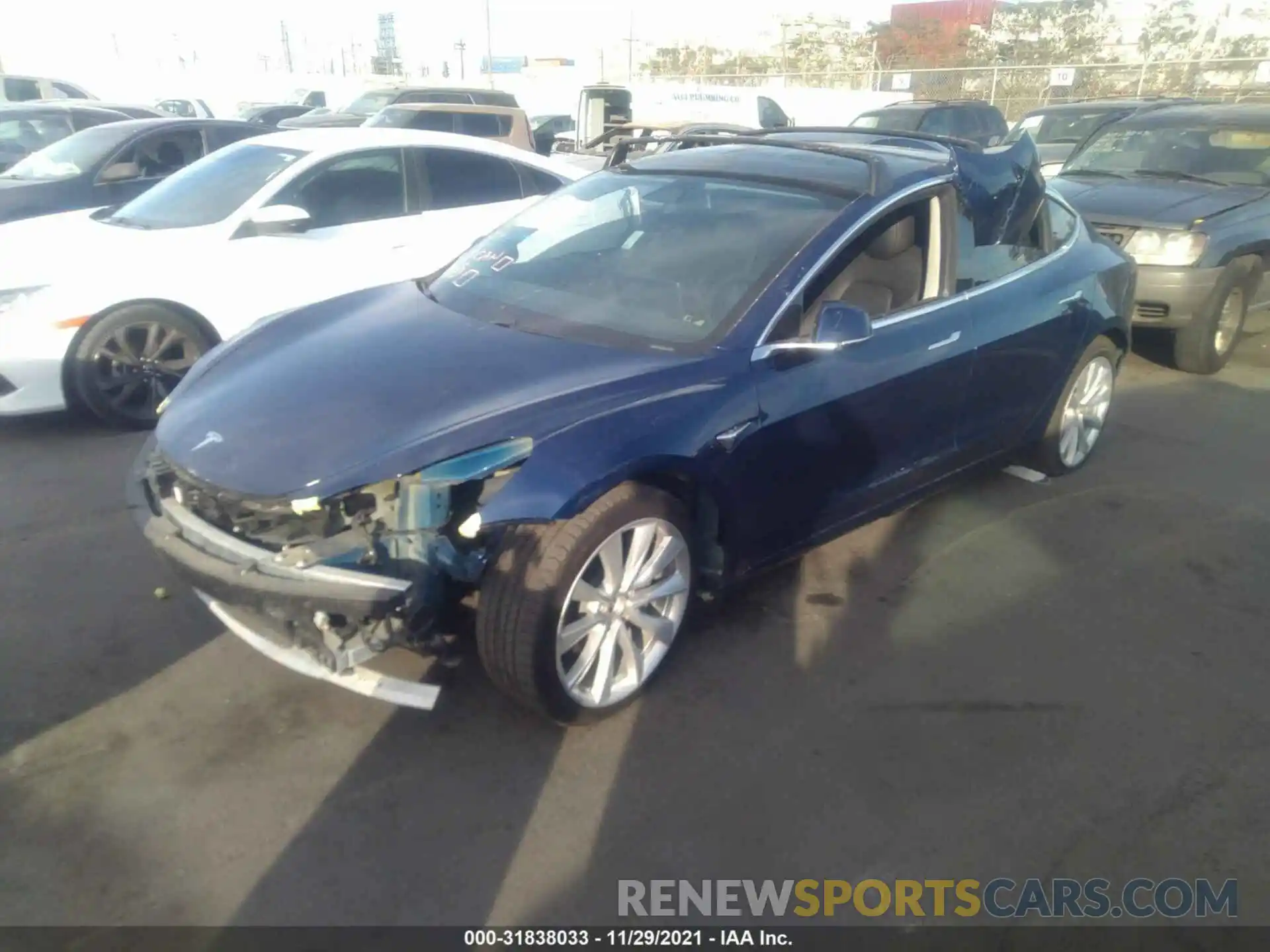 2 Photograph of a damaged car 5YJ3E1EB1KF365600 TESLA MODEL 3 2019