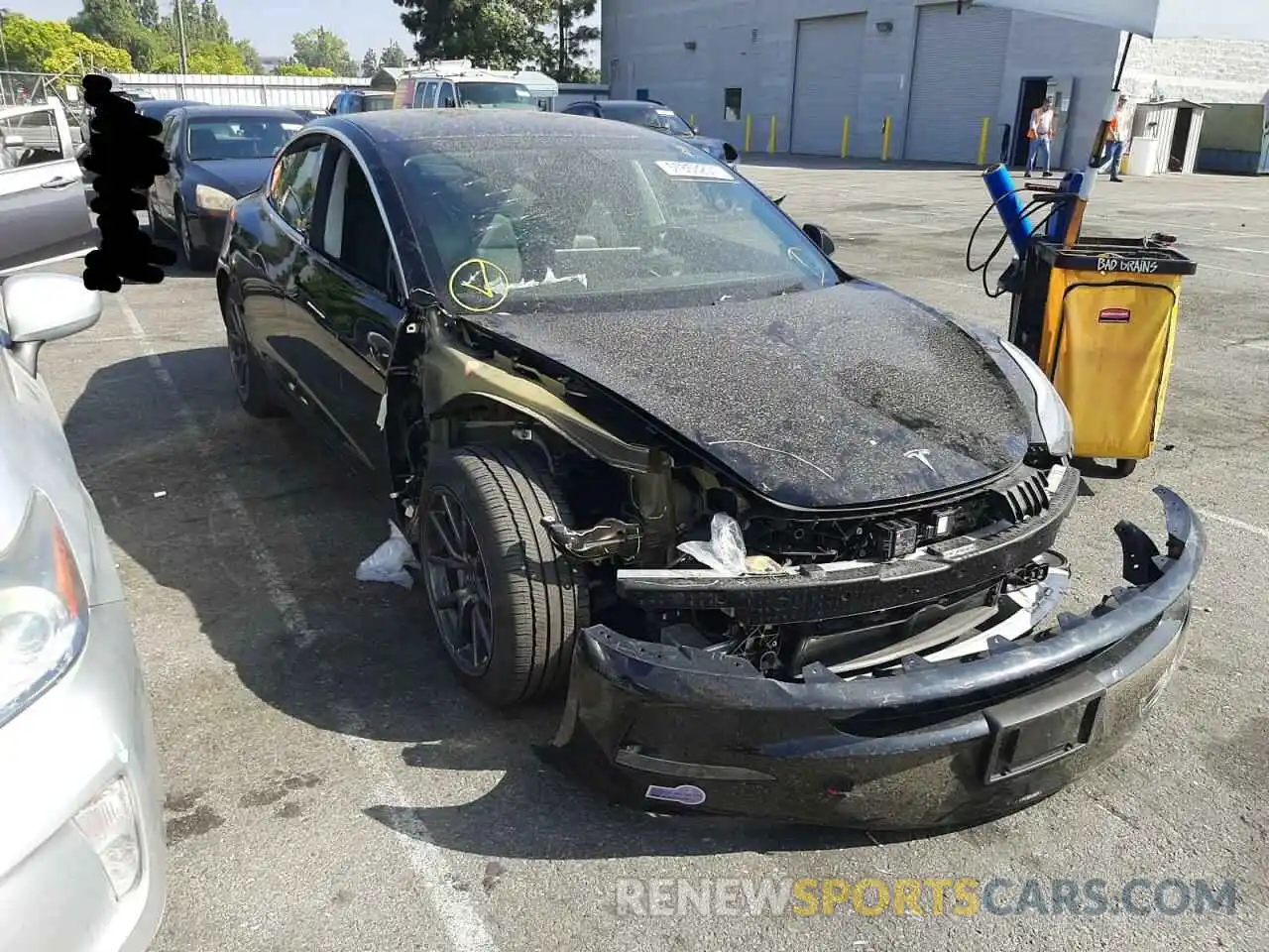 1 Photograph of a damaged car 5YJ3E1EB1KF384809 TESLA MODEL 3 2019